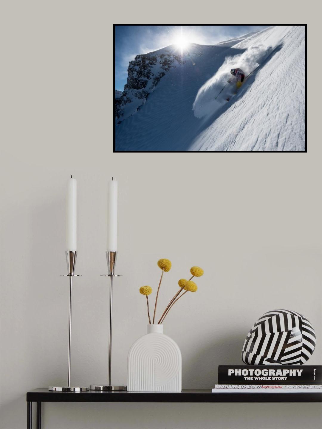 Steep powder turn with Charles Navillod Poster och Canvastavla