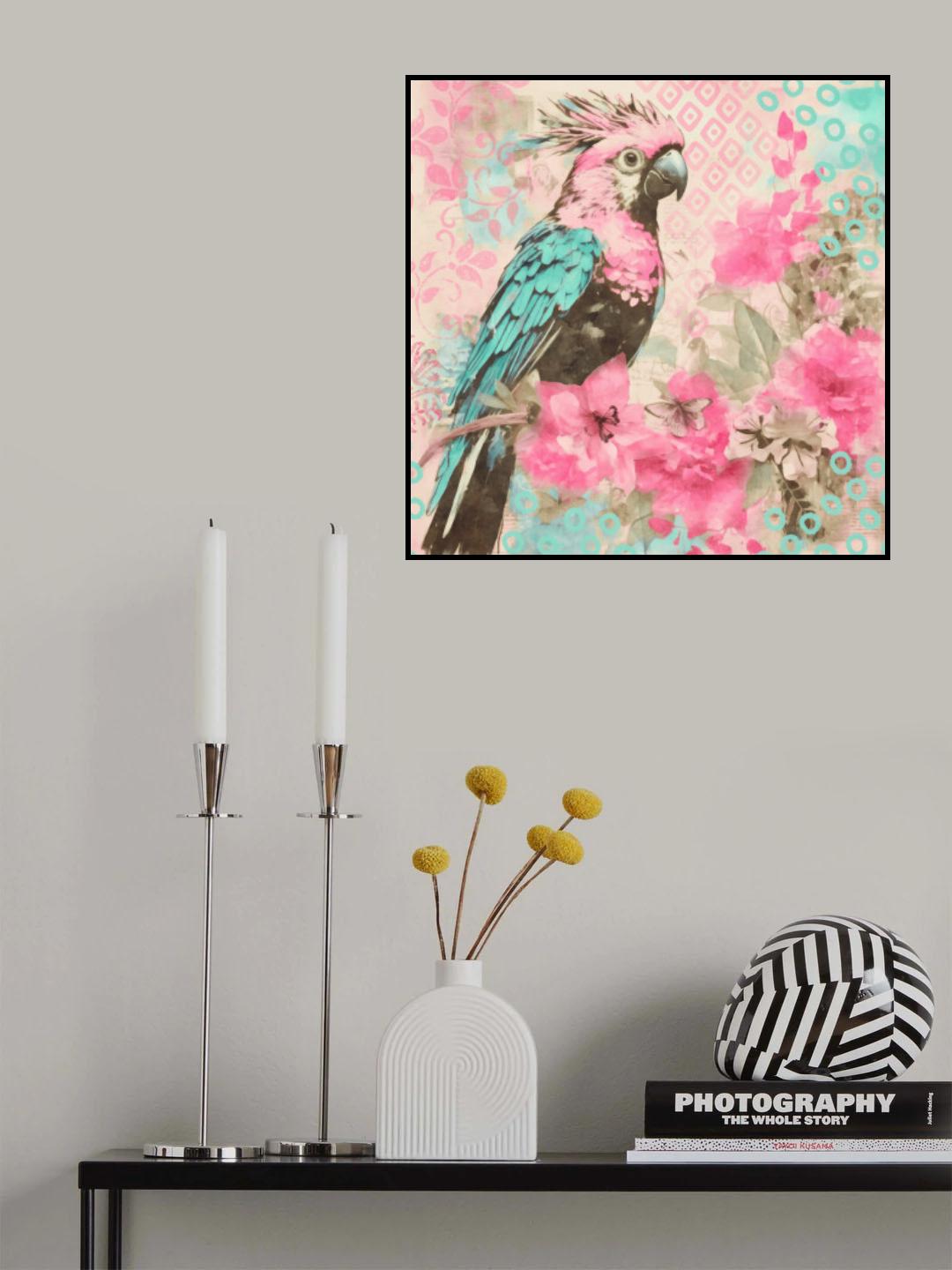 Cockatoos Pastel Garden Poster och Canvastavla