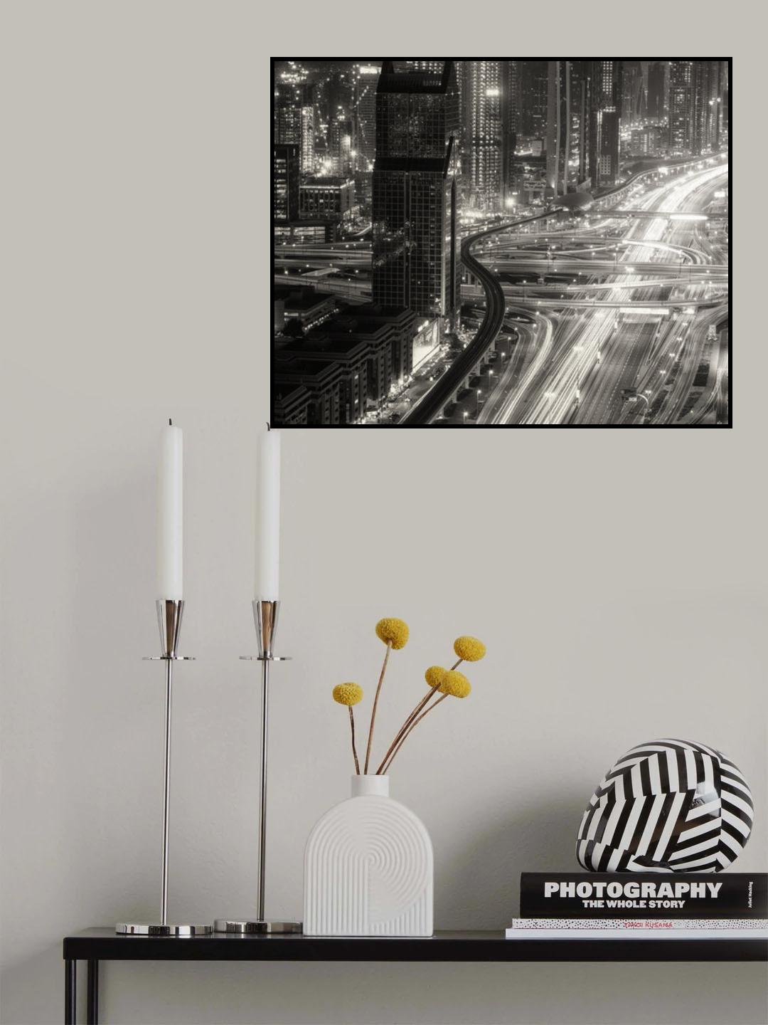 The light river of Dubai Poster och Canvastavla