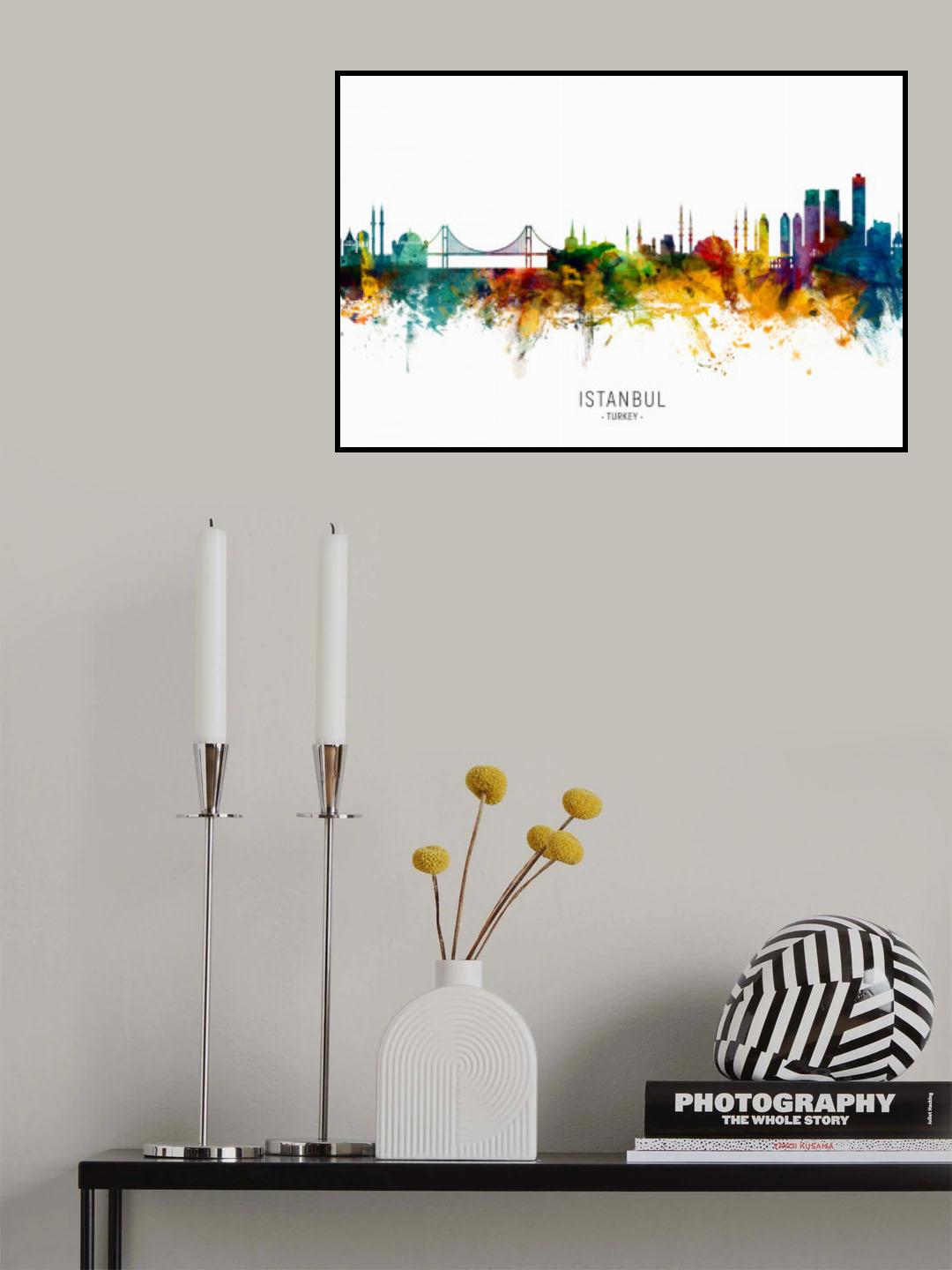 Istanbul Turkey Skyline Poster och Canvastavla