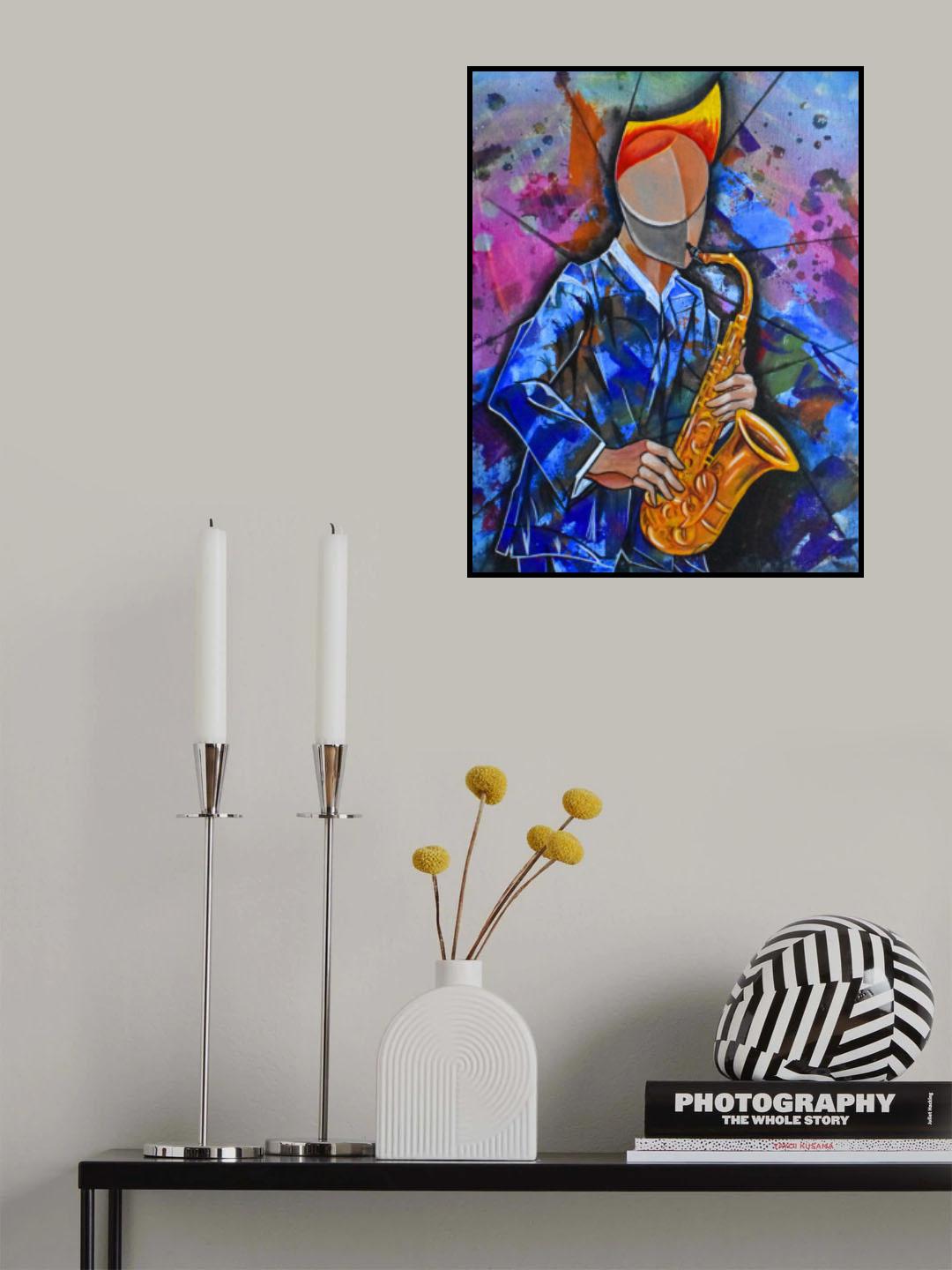 Jazz sax man Poster och Canvastavla