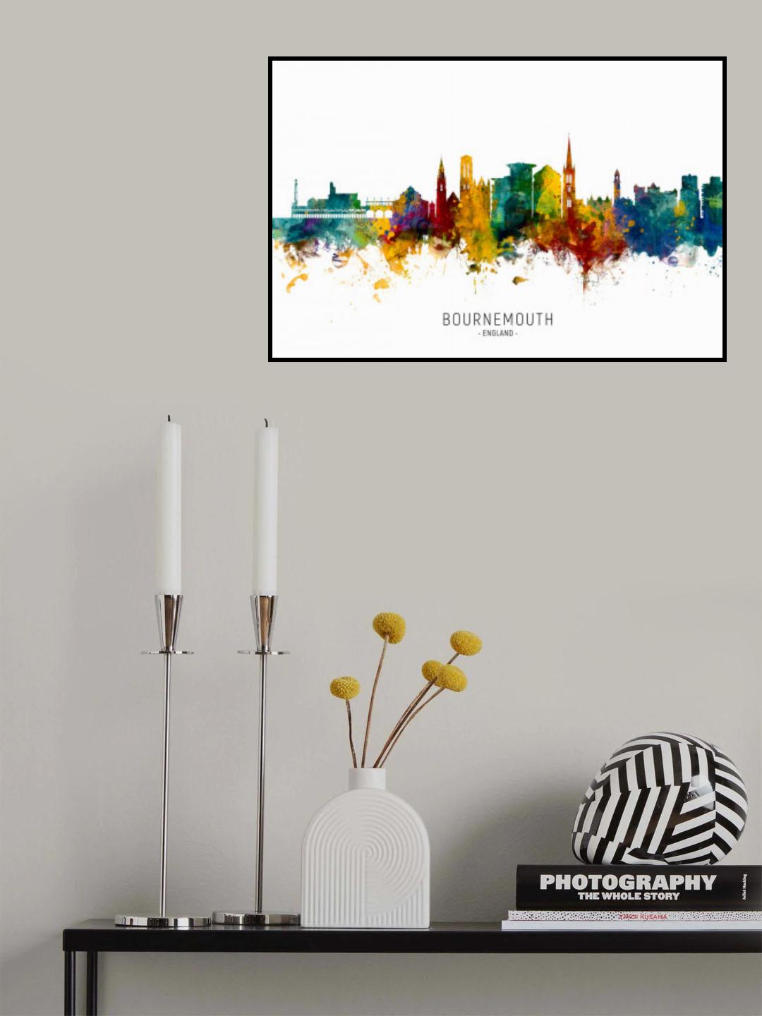 Bournemouth England Skyline Poster och Canvastavla