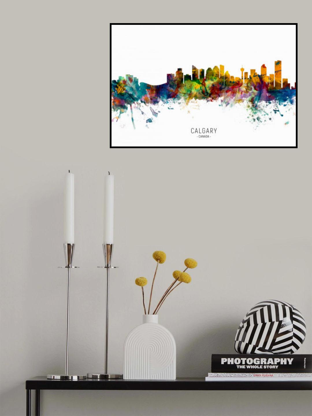 Calgary Canada Skyline Poster och Canvastavla