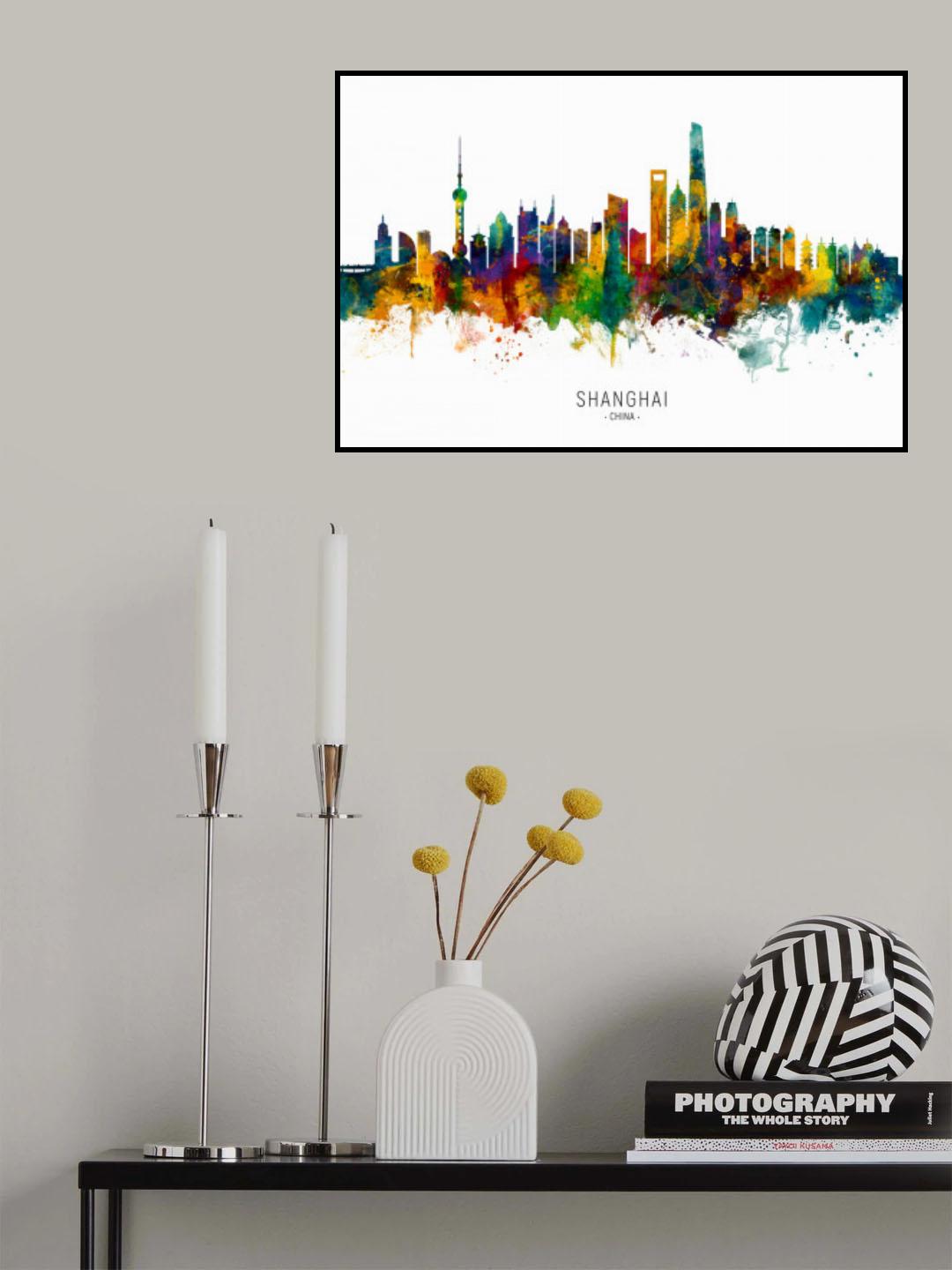 Shanghai China Skyline Poster och Canvastavla