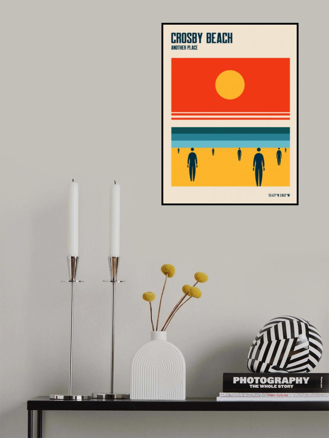 Crosby Beach Iron Men Liverpool Merseyside Poster och Canvastavla