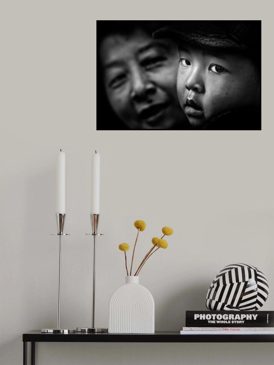 A boy with his mother Poster och Canvastavla