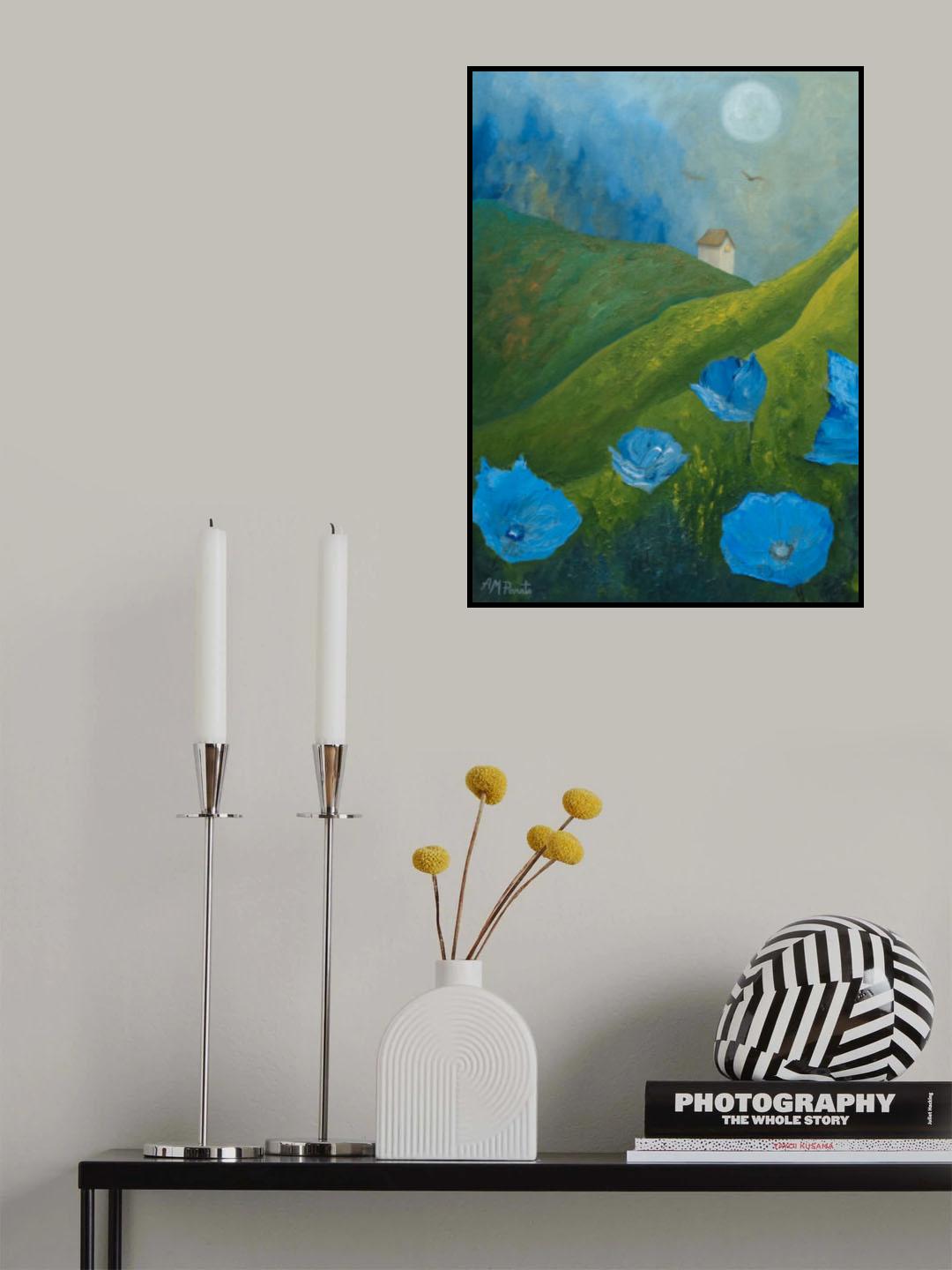 Blue In the Fields Poster och Canvastavla