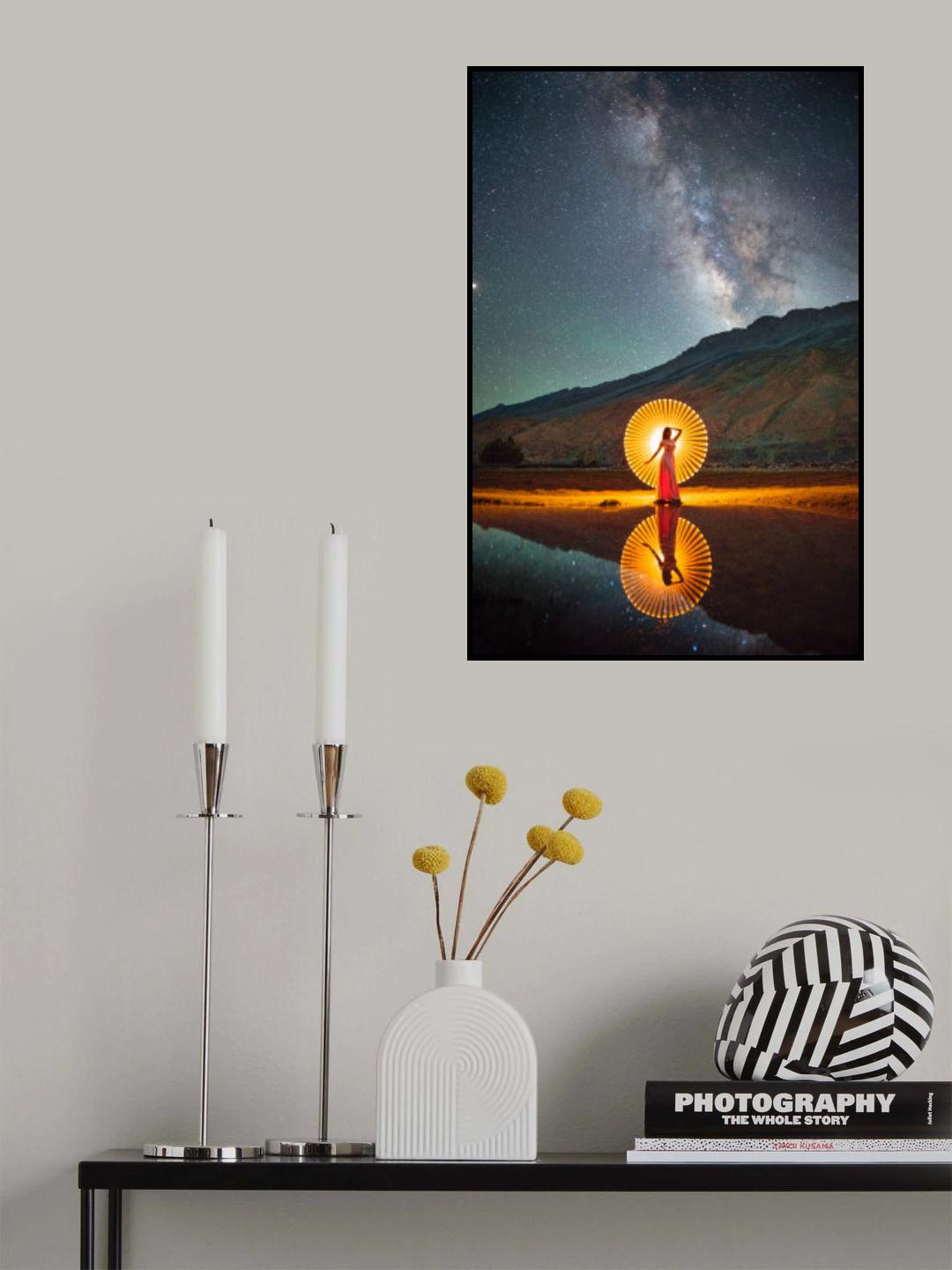Light painting under the milkyway Poster och Canvastavla