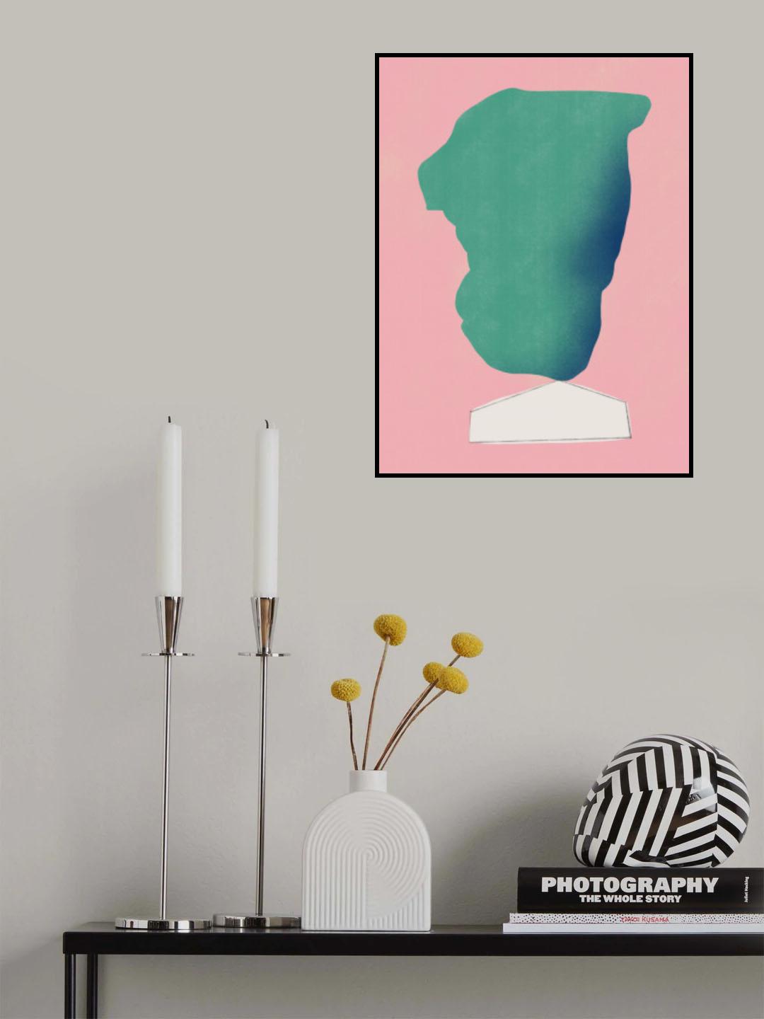 Stone Sculpture In Green Poster och Canvastavla