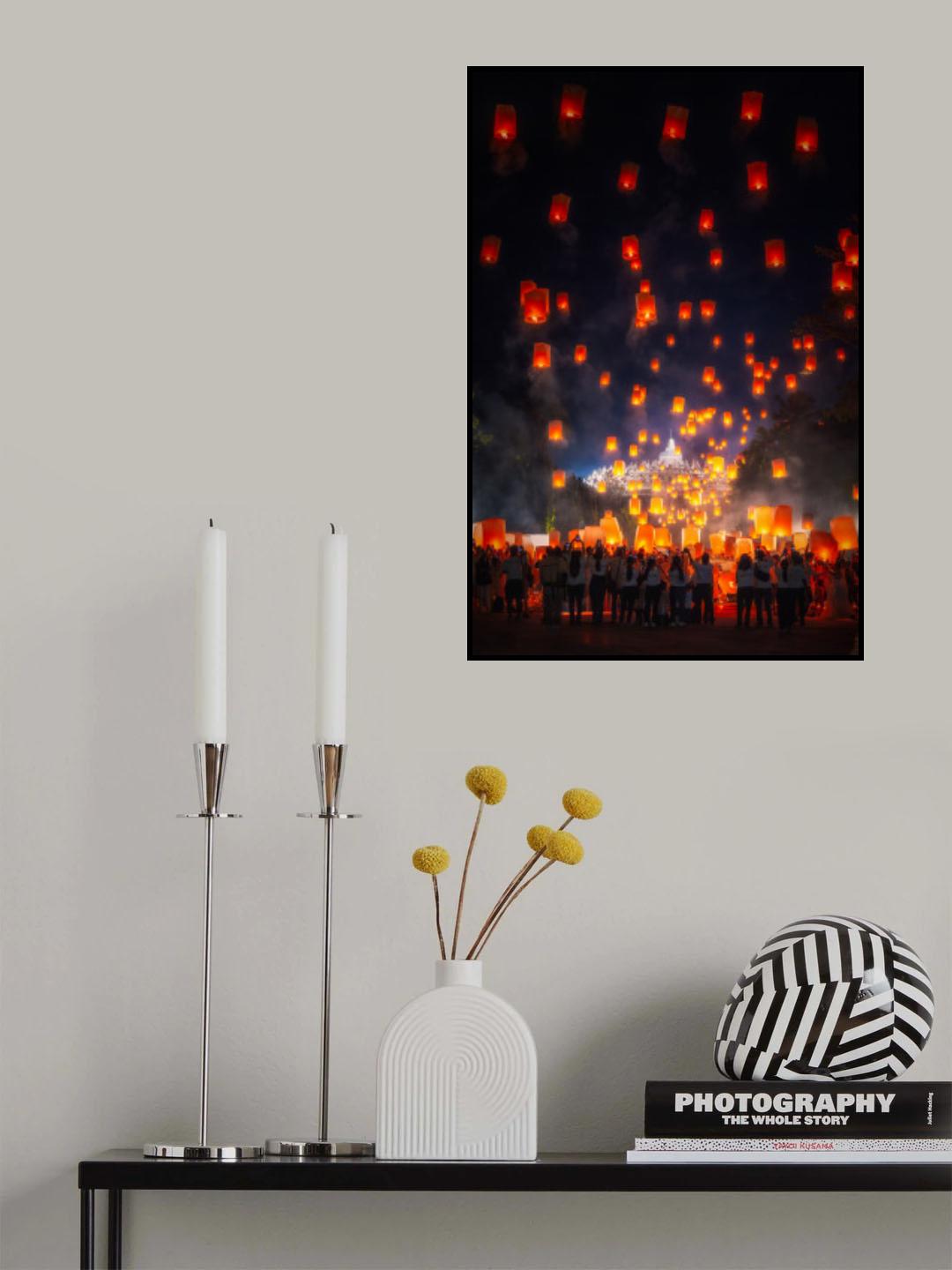 Vesak Lantern Festival Poster och Canvastavla