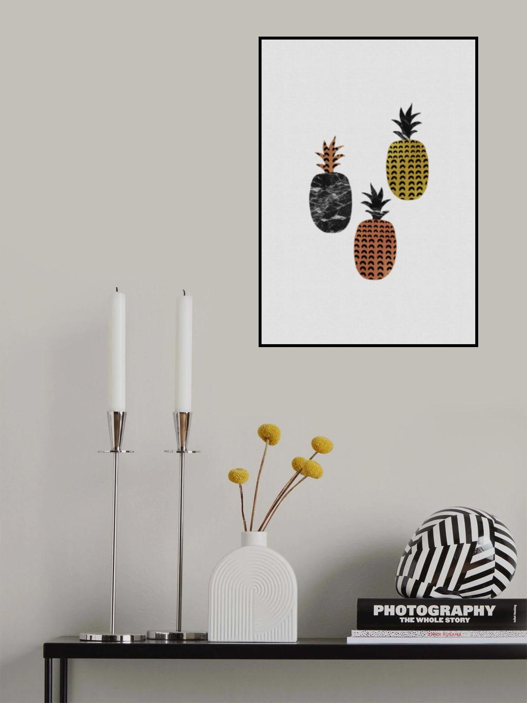Scandi Pineapples Poster och Canvastavla