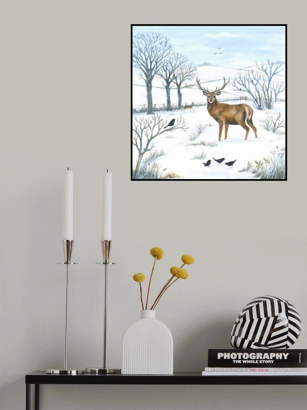 Winter Stag Poster och Canvastavla