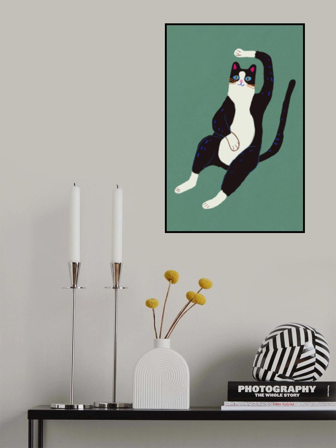 Black and white cat Poster och Canvastavla