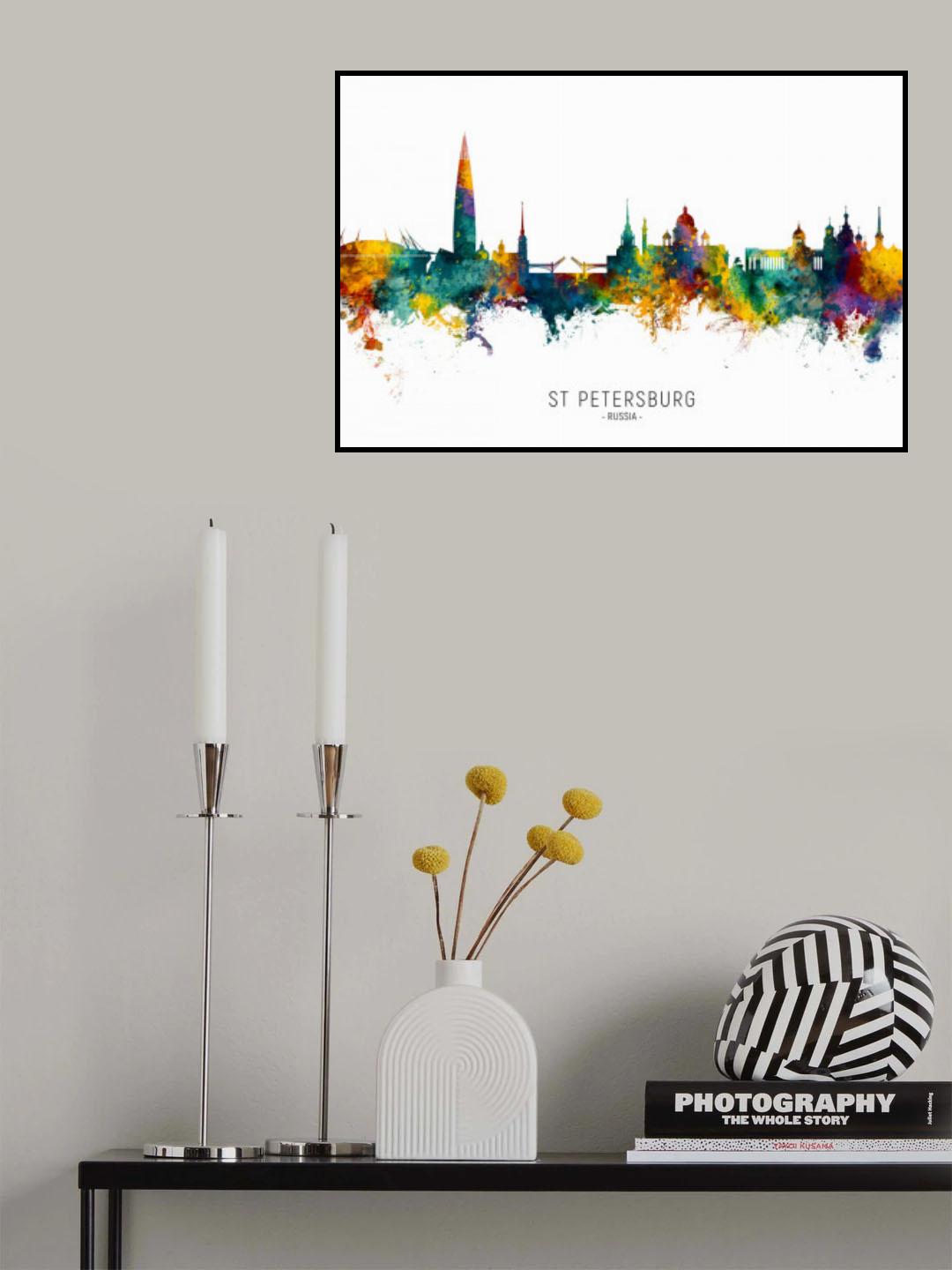 St Petersburg Russia Skyline Poster och Canvastavla