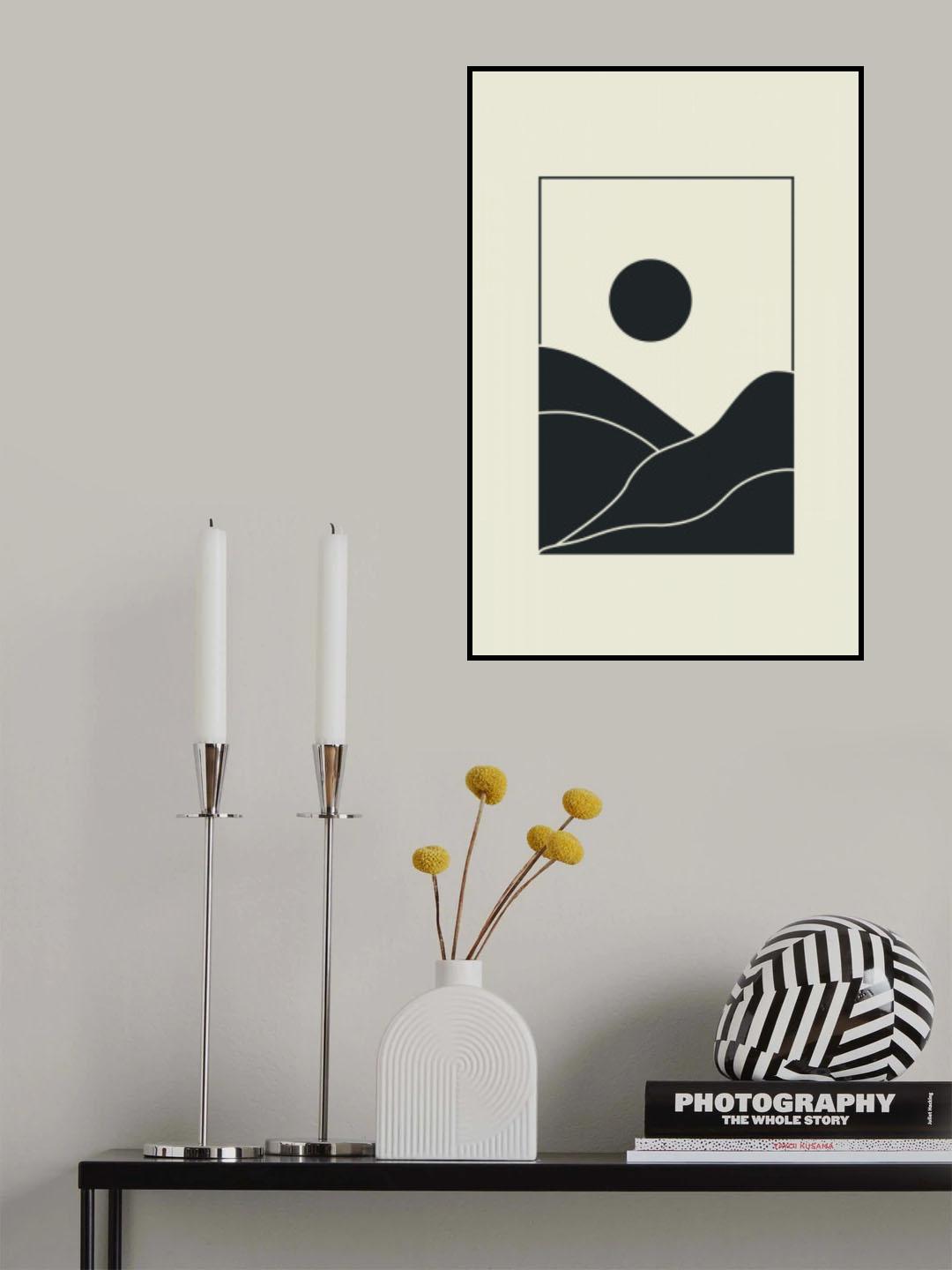 Black Minimal Mountains #4 Poster och Canvastavla