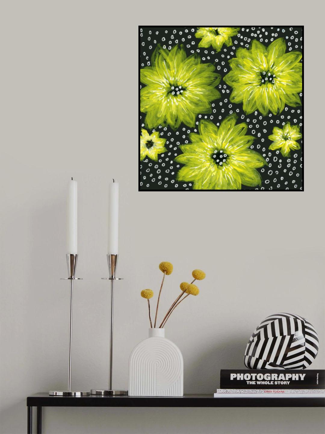 Chiffon Florals Yellow Watercolor Poster och Canvastavla
