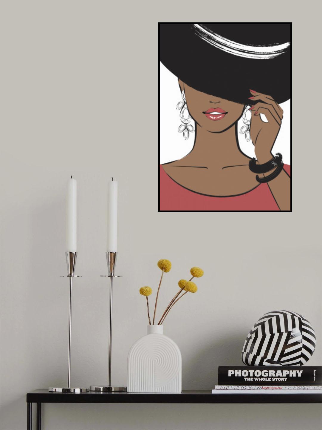 Hat Girl Dark Poster och Canvastavla