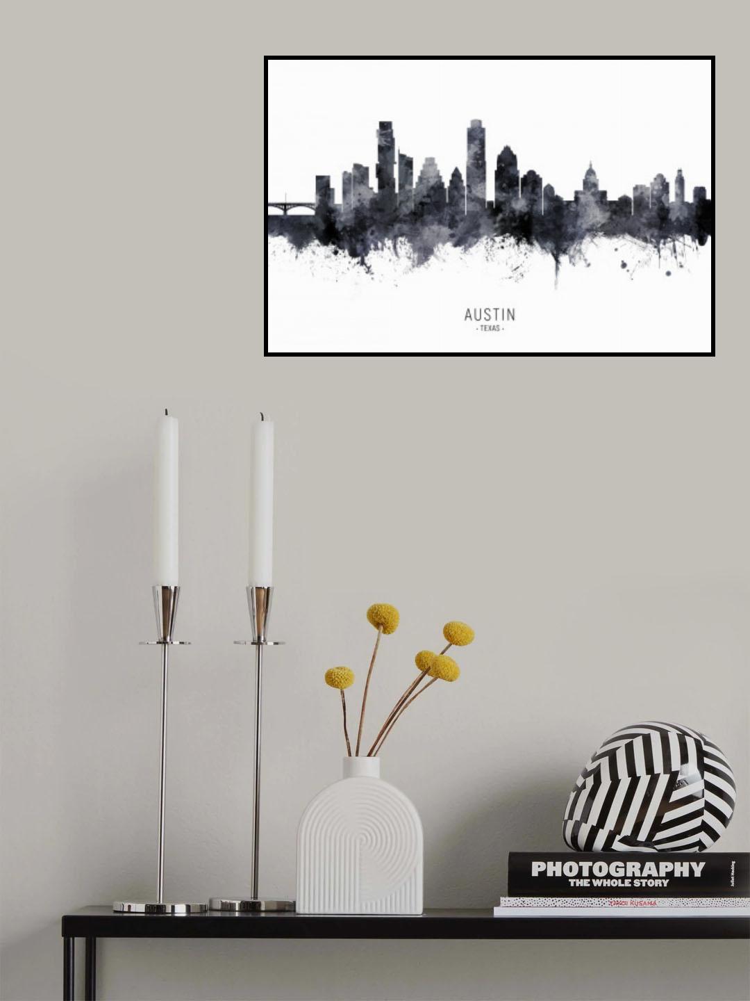 Austin Texas Skyline Poster och Canvastavla