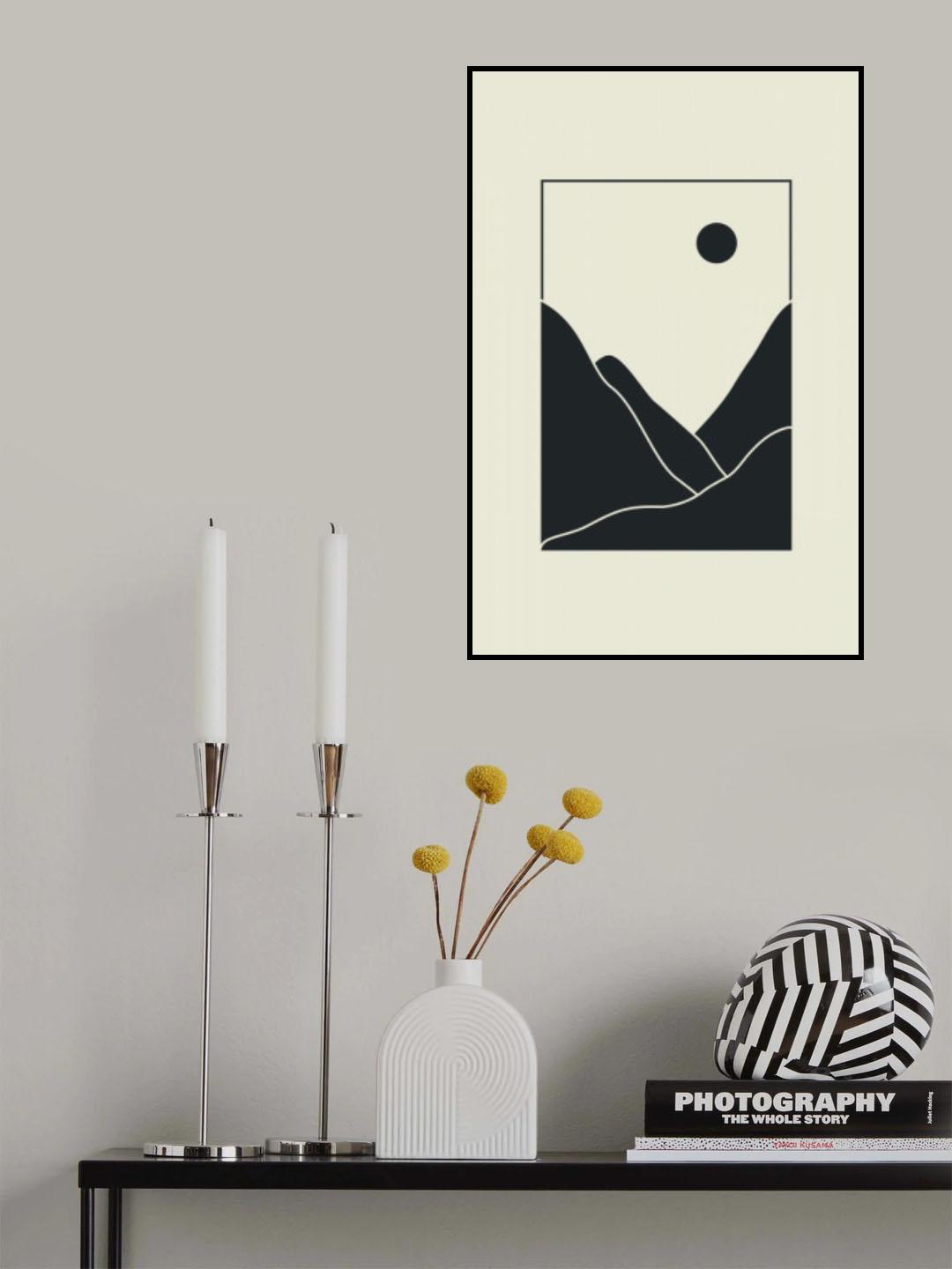 Black Minimal Mountains #2 Poster och Canvastavla