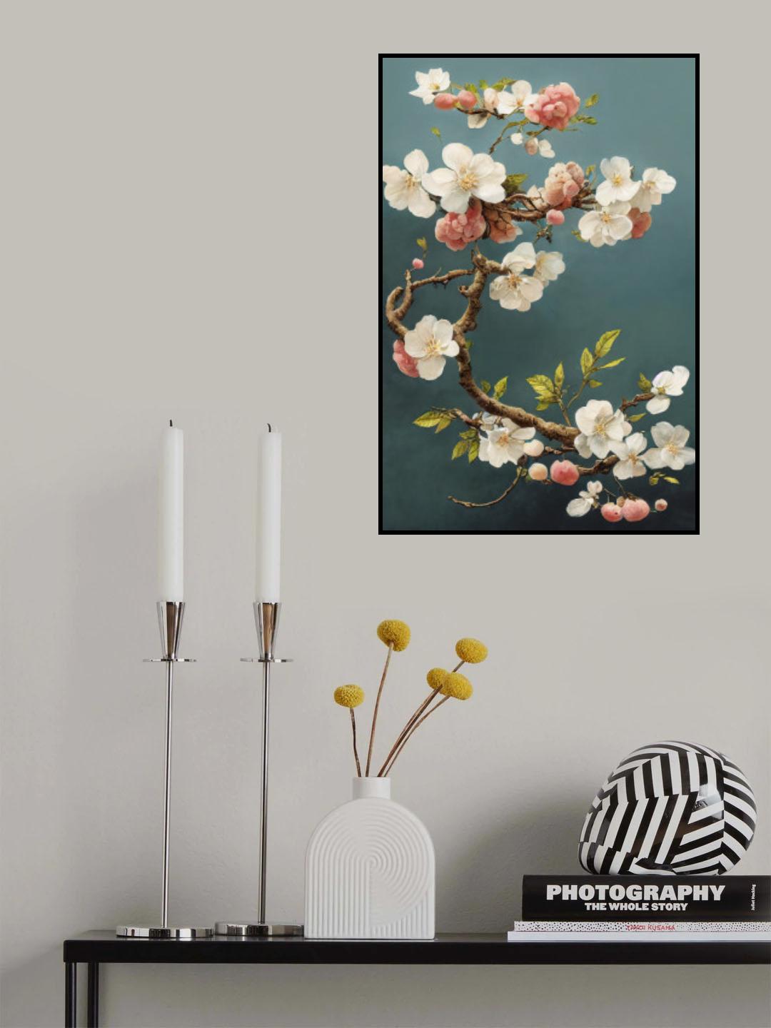 White Cherry Blossoms Poster och Canvastavla
