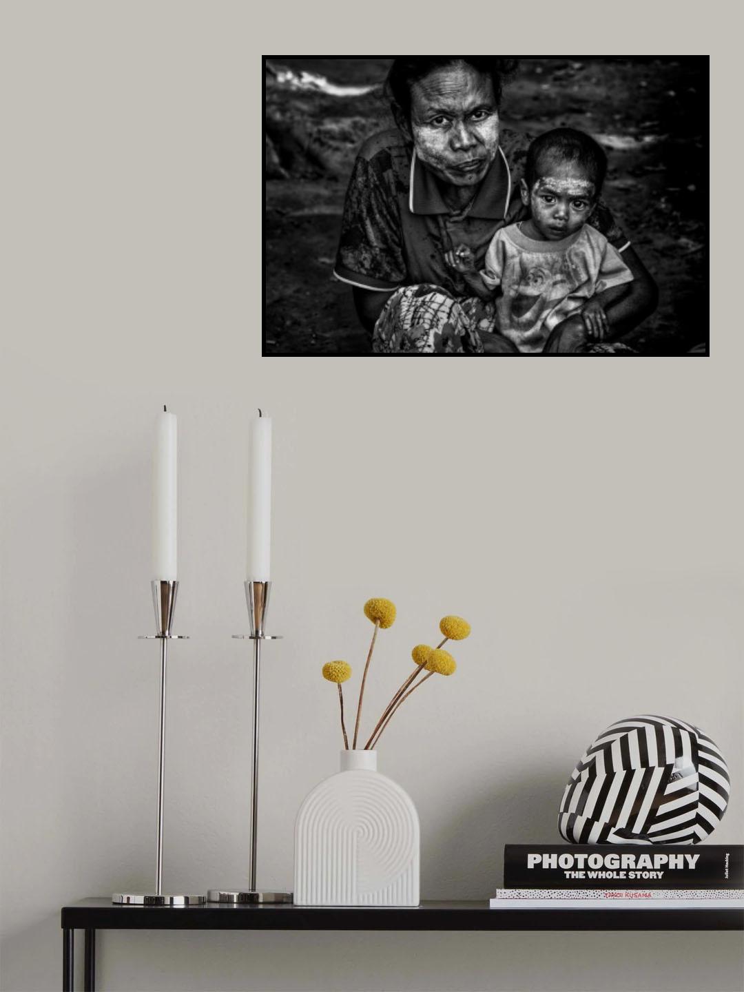 Mother and son-Myanmar Poster och Canvastavla