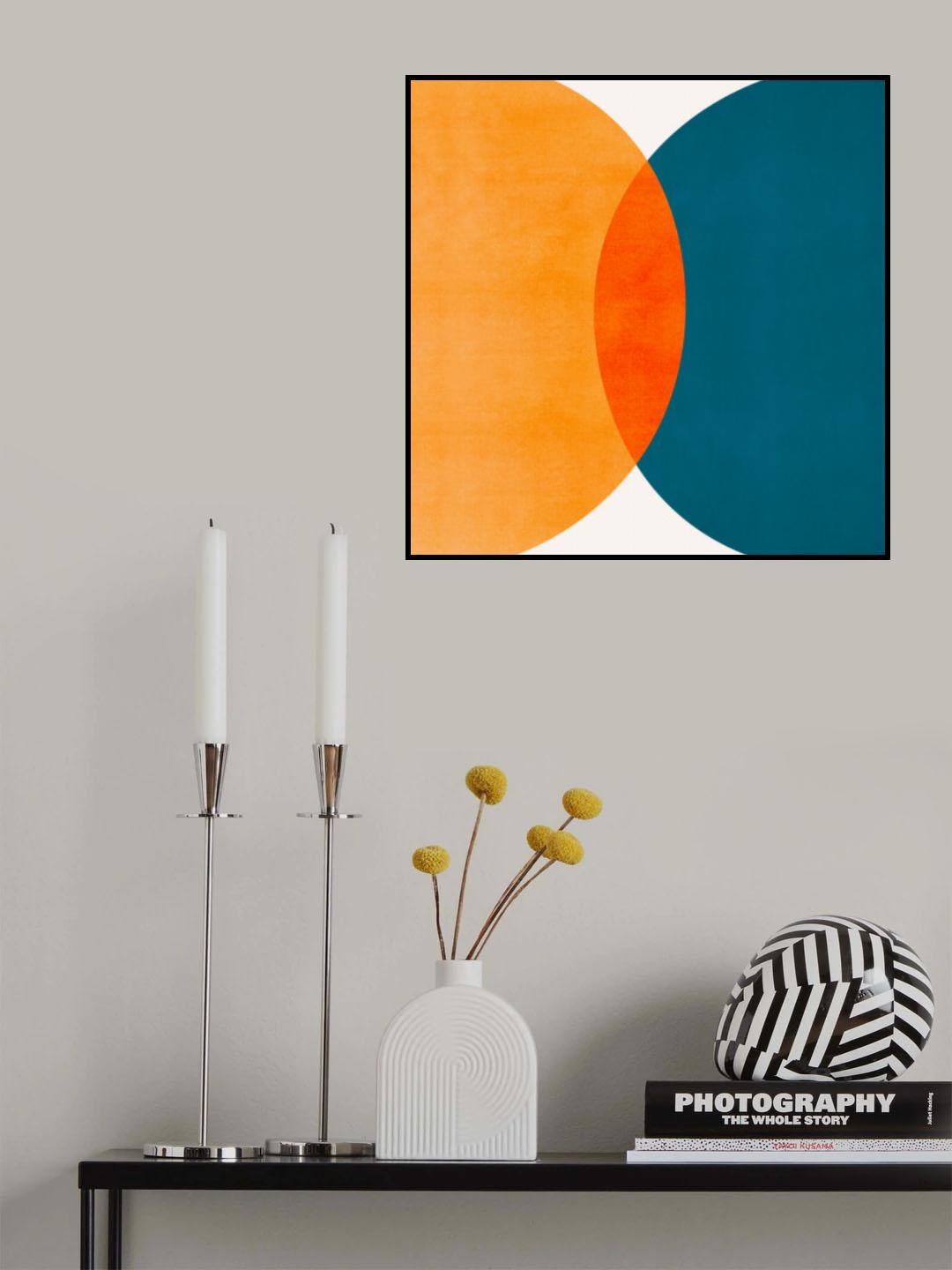 Mid Century Eclipse Poster och Canvastavla
