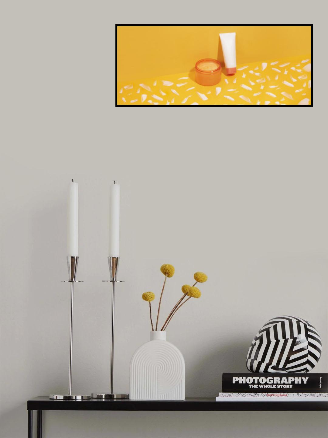 Cosmetics On Yellow Poster och Canvastavla