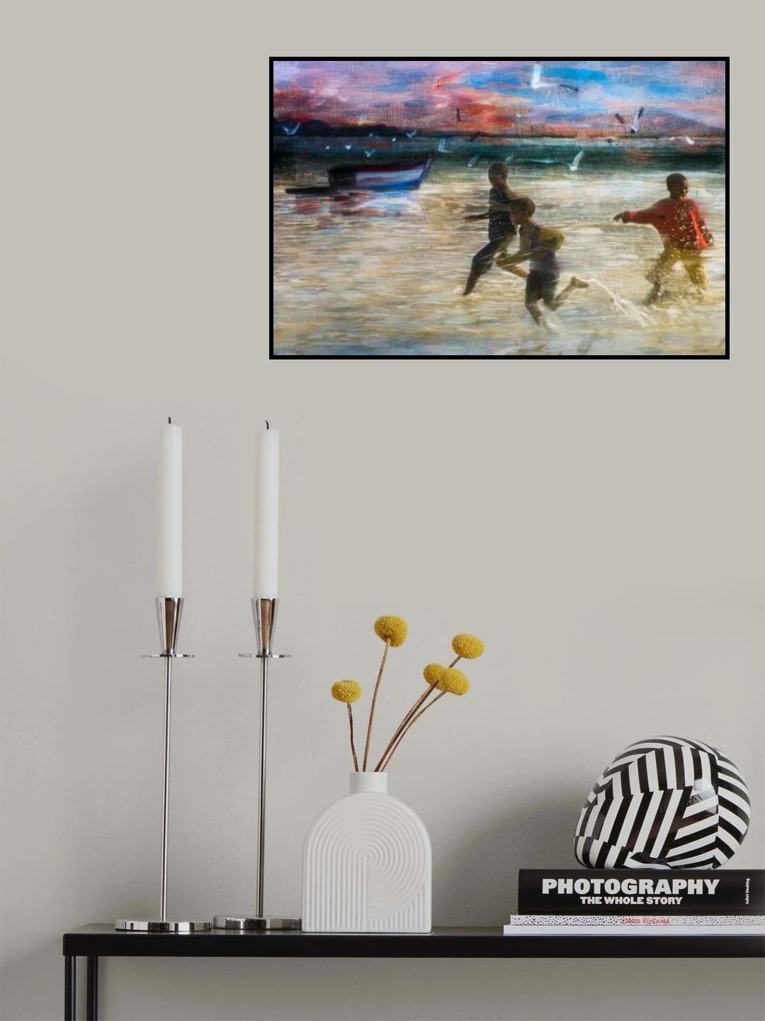 Playing in the sea2 Poster och Canvastavla