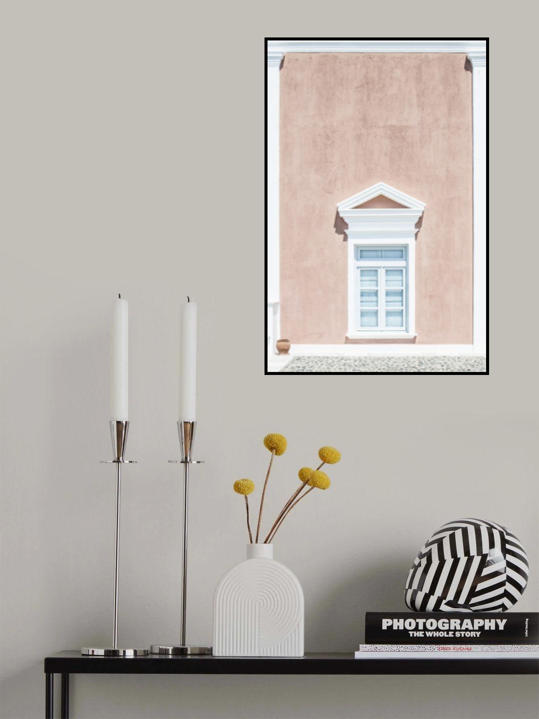 Pink wall and a pediment Poster och Canvastavla