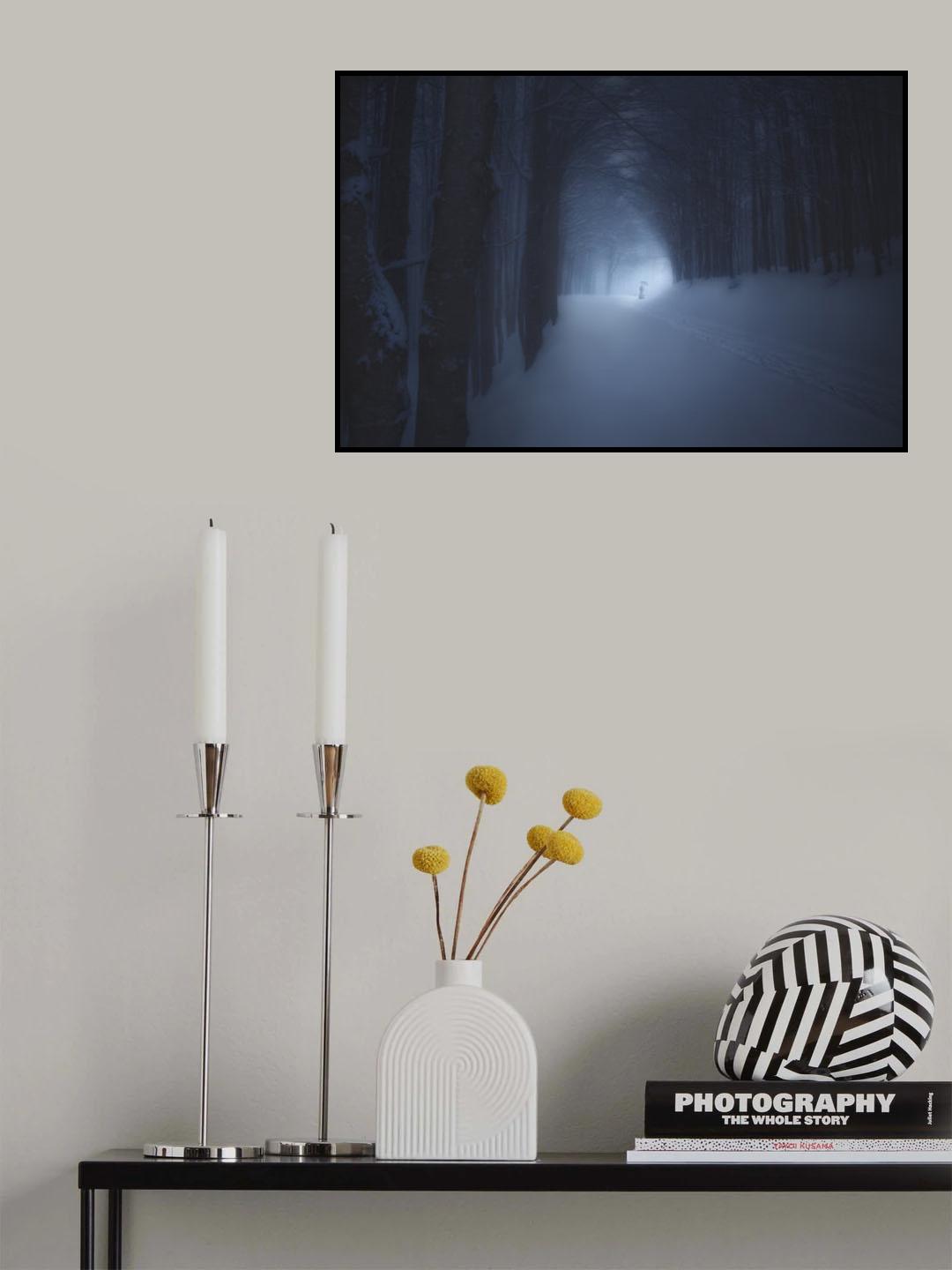 A WINTER NIGHT IN THE FOREST Poster och Canvastavla