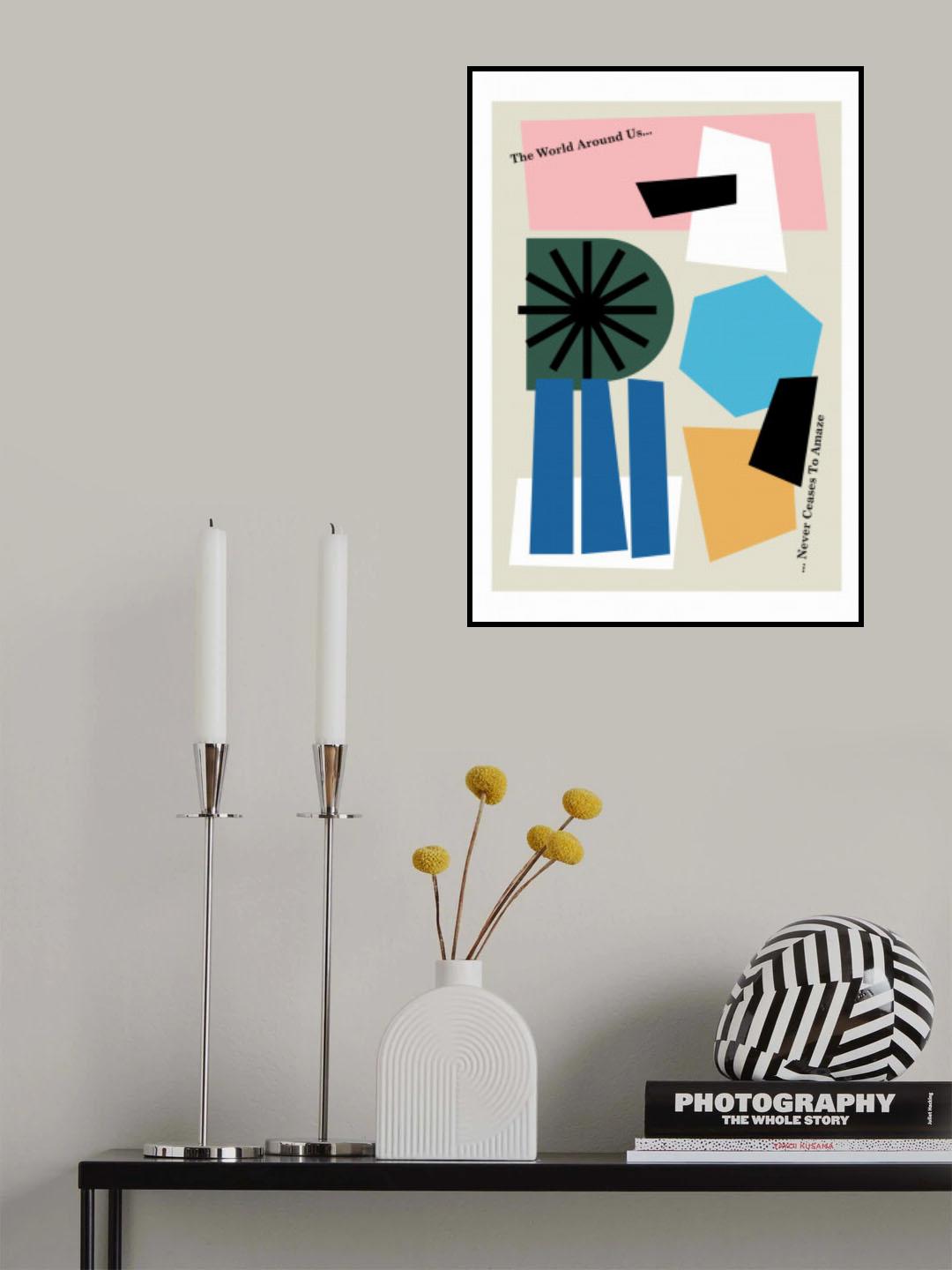 The World Around Us Grey Poster och Canvastavla