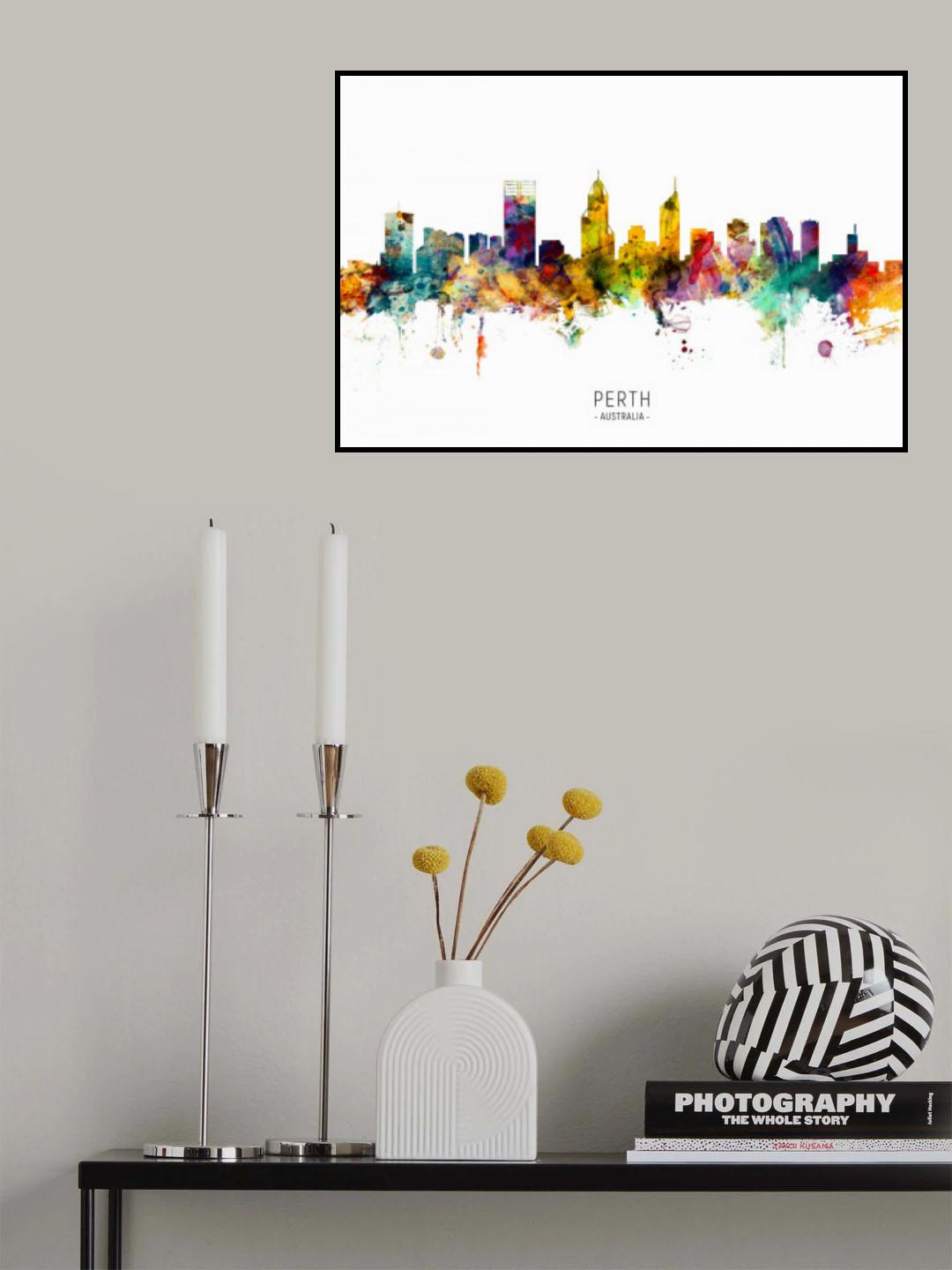 Perth Australia Skyline Poster och Canvastavla
