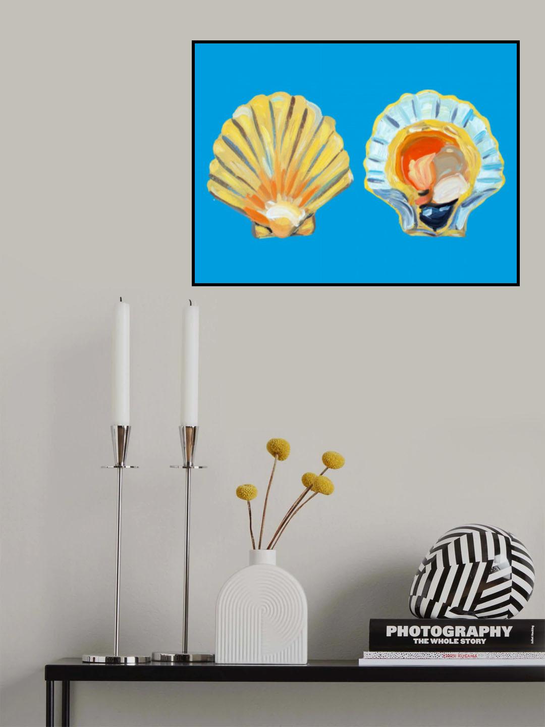 Scallops On Blue Poster och Canvastavla