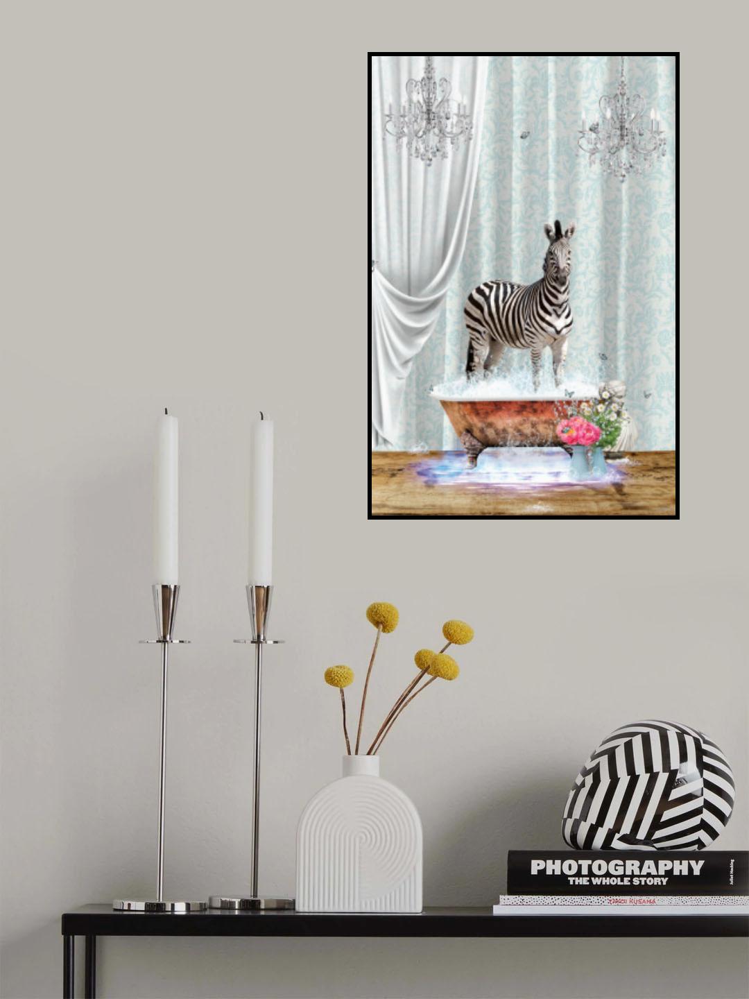 Zebra & Bubbles Poster och Canvastavla