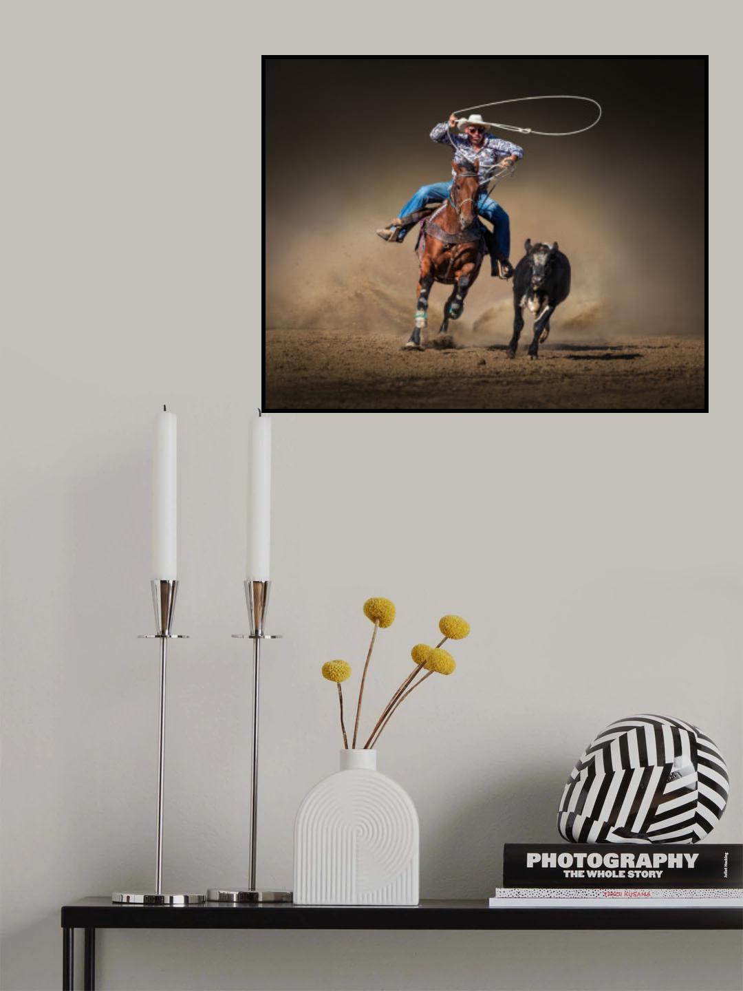 Cattle Roping Poster och Canvastavla