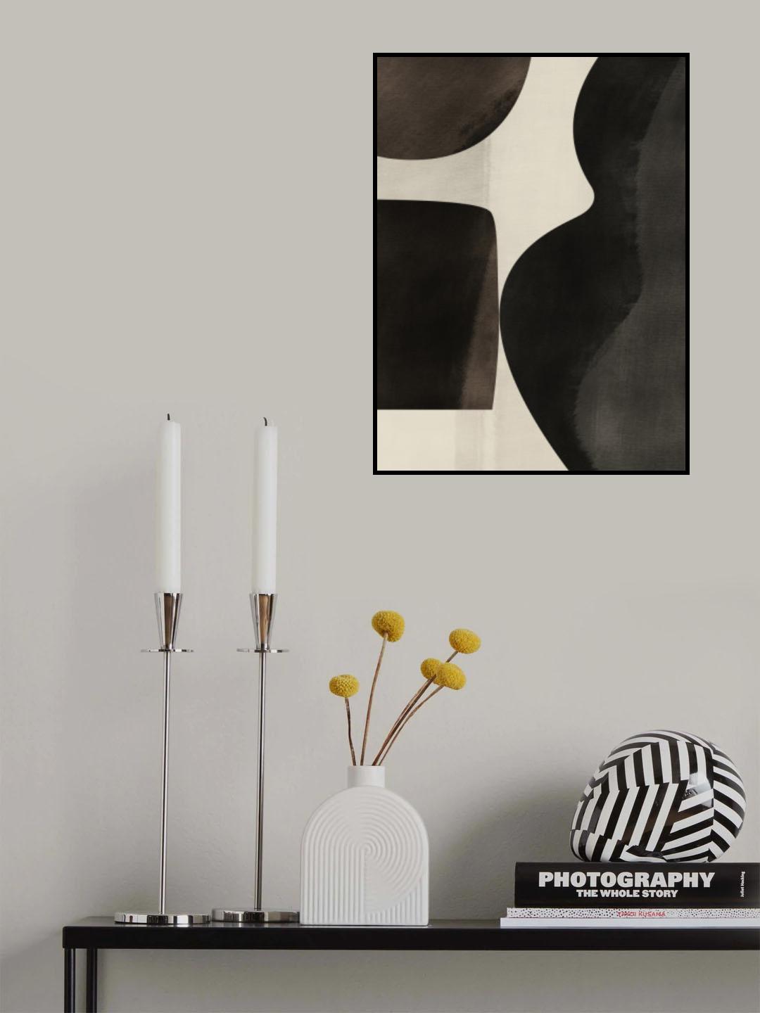 Black Abstract Collage Poster och Canvastavla