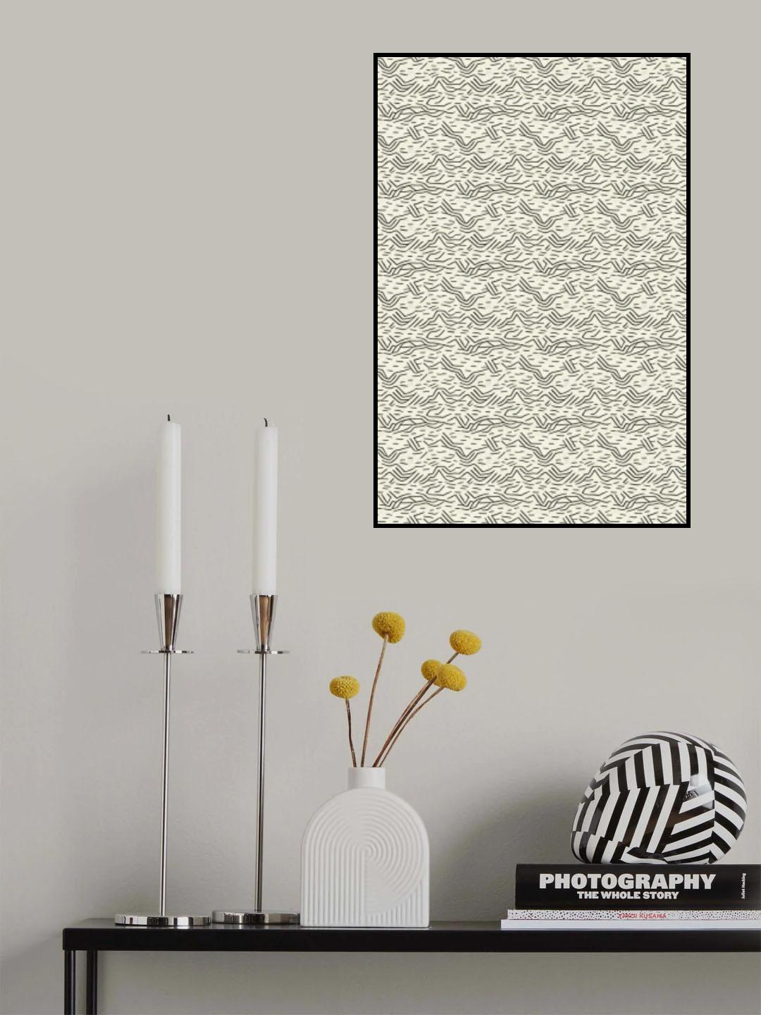 Thin Zig Zag Pattern Poster och Canvastavla