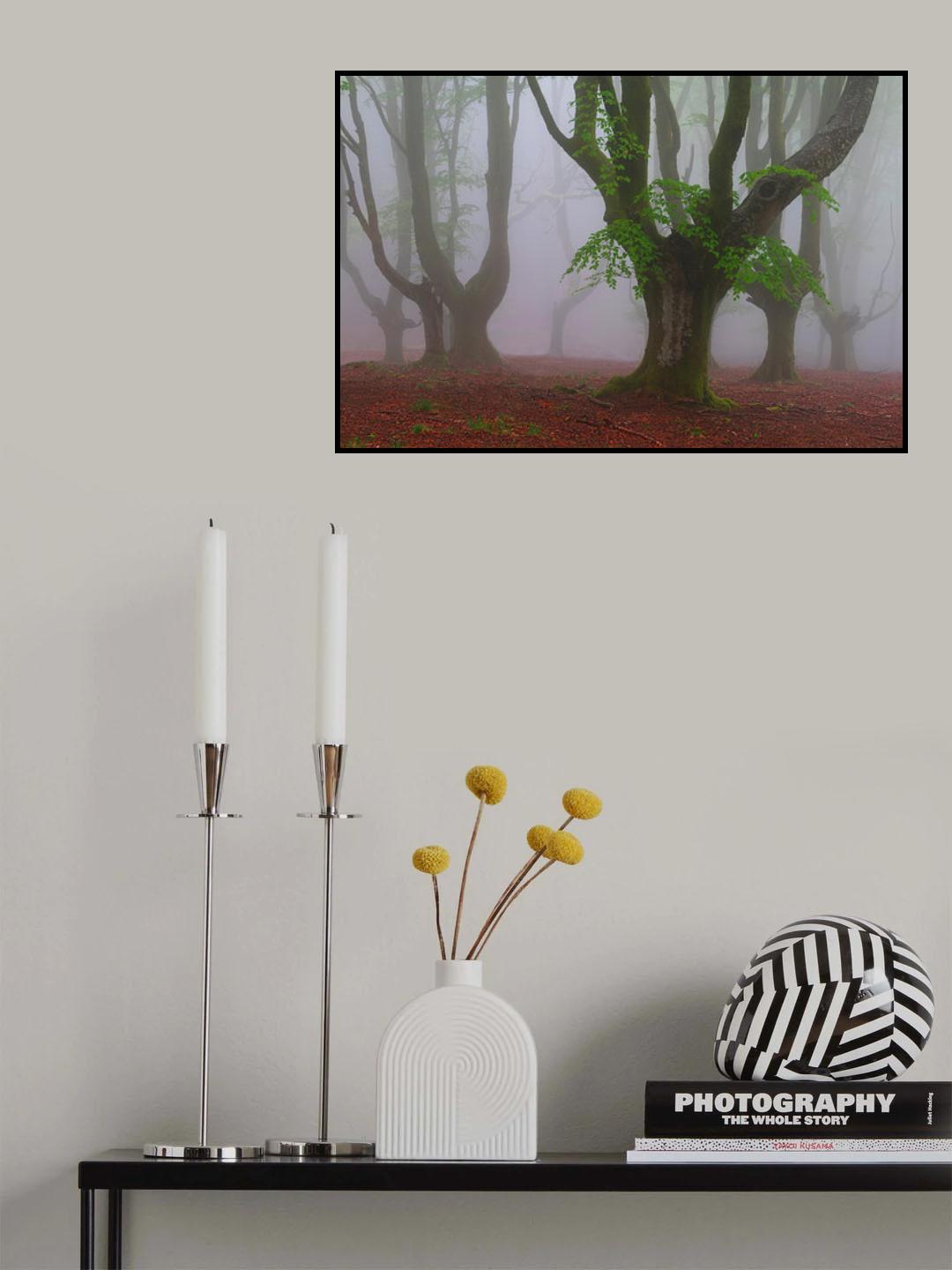 Green brush strokes. Poster och Canvastavla