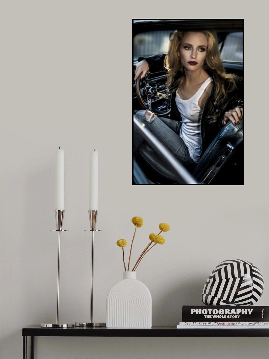 Waiting to reverse my 69' Ford Mustang Poster och Canvastavla
