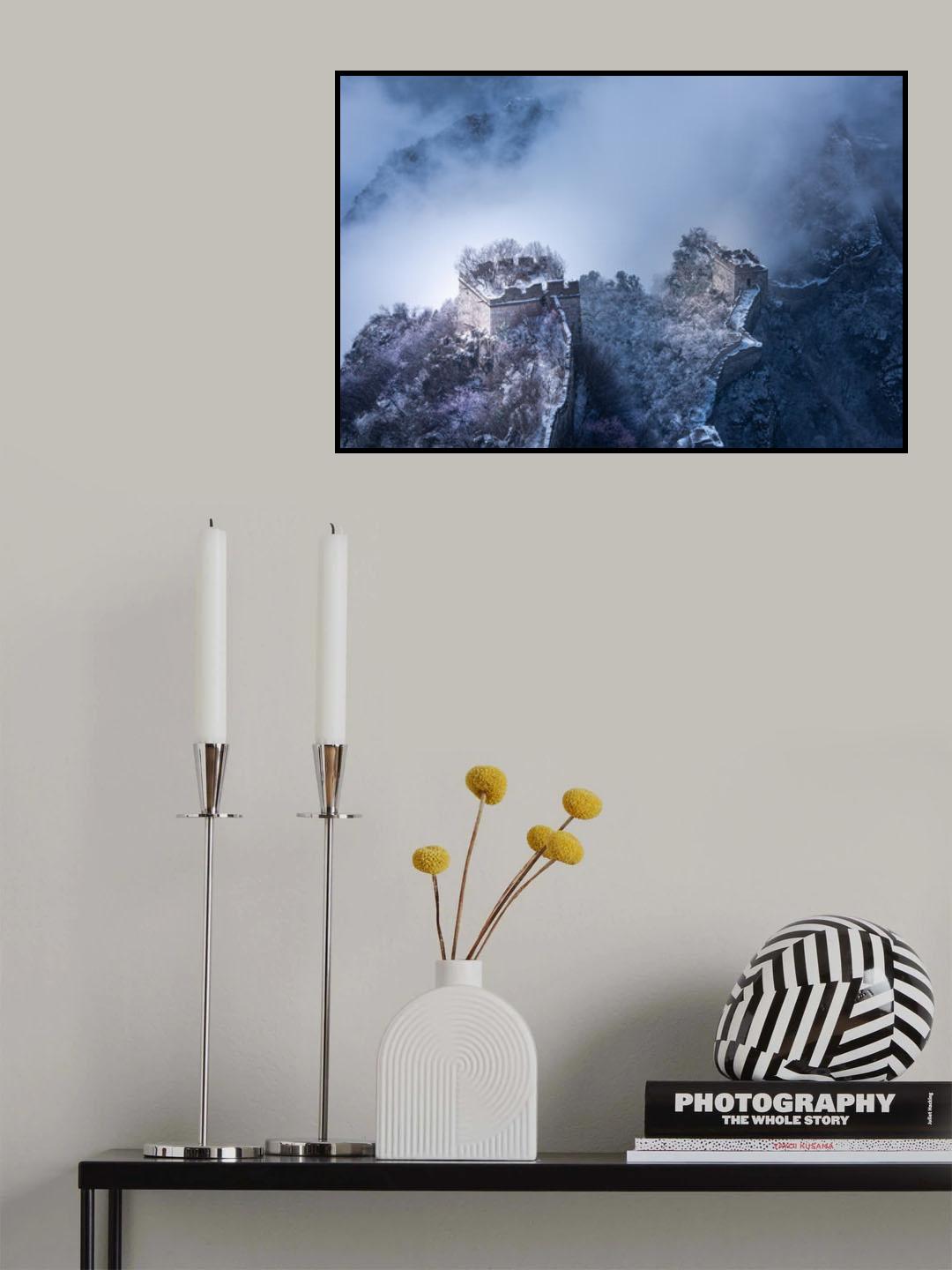 Peach blossom snow of the Great Wall Poster och Canvastavla