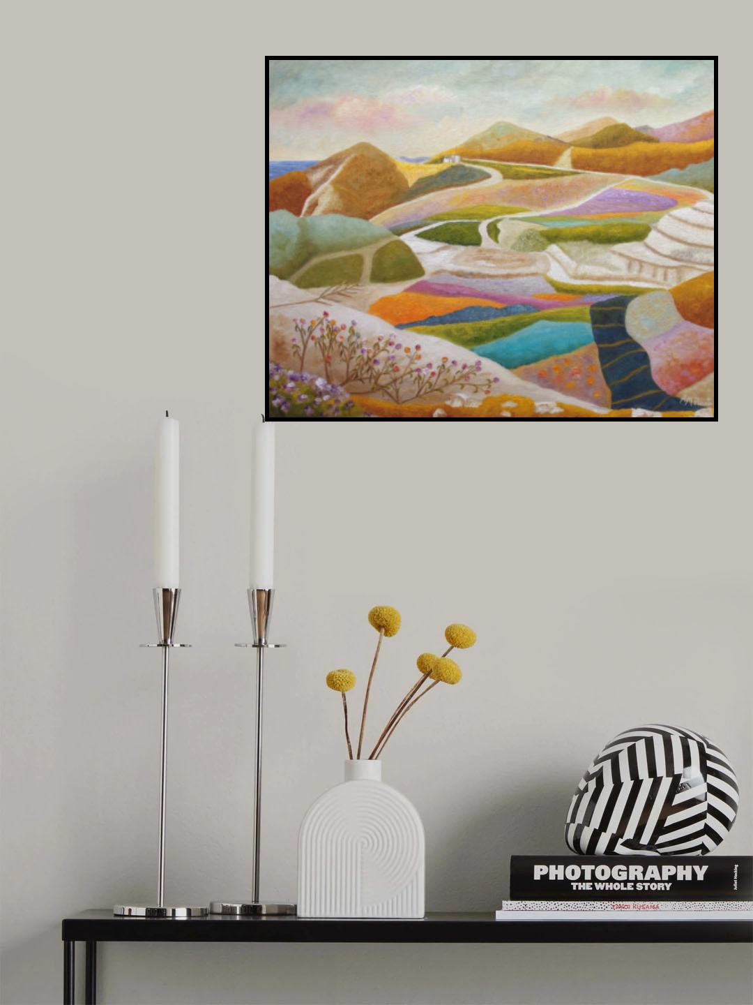 Flowers Sprouting In the Rocky Valley Poster och Canvastavla