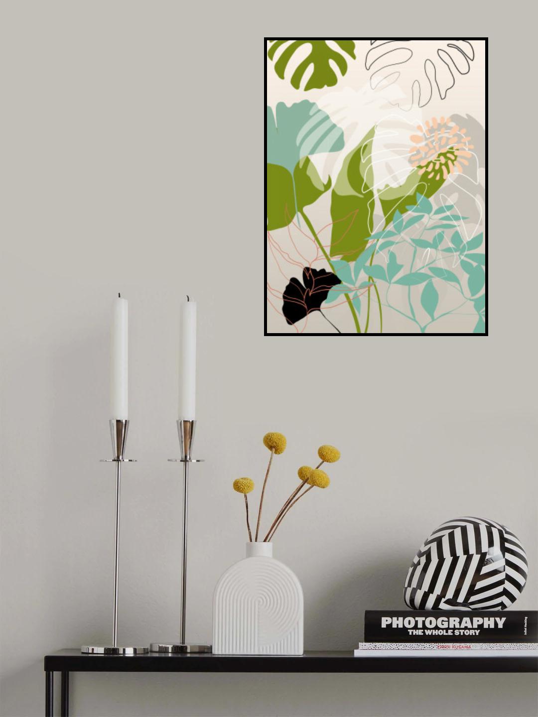Leaves Line Boho3 Kopie Poster och Canvastavla