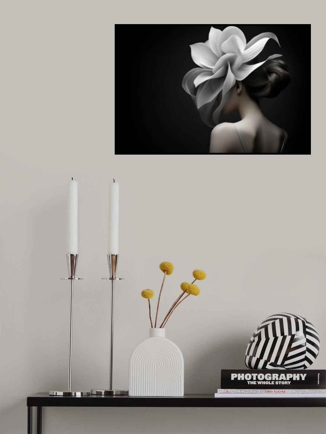 White Flower Head Poster och Canvastavla