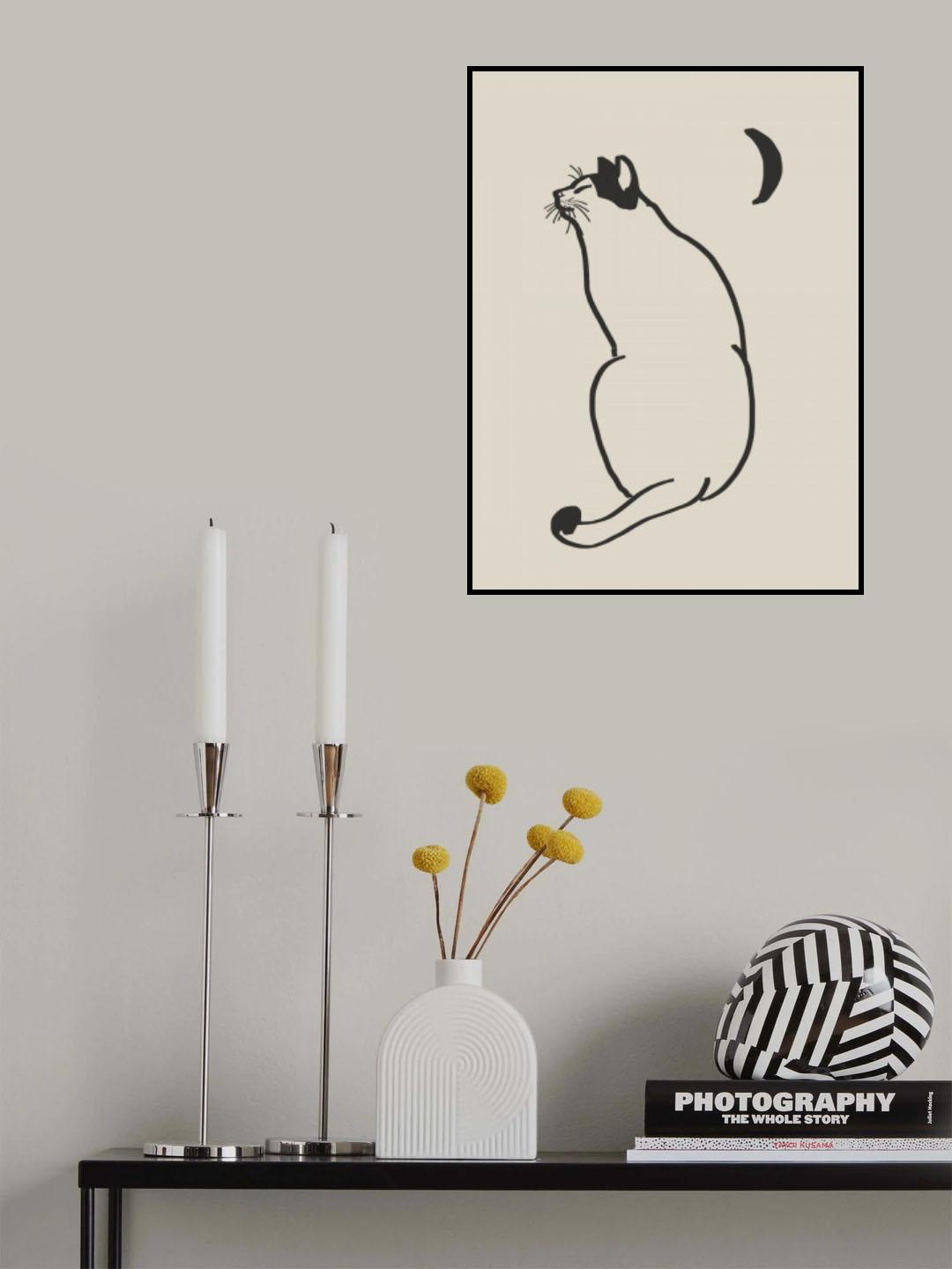 Line Art Cat Drawing 4 Poster och Canvastavla