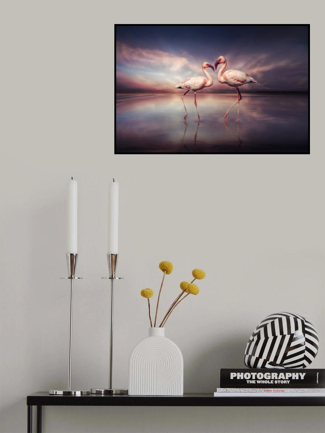FlamingoLove Poster och Canvastavla