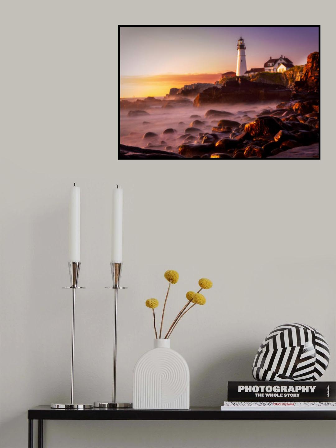 Lighthouse after Sunrise Poster och Canvastavla