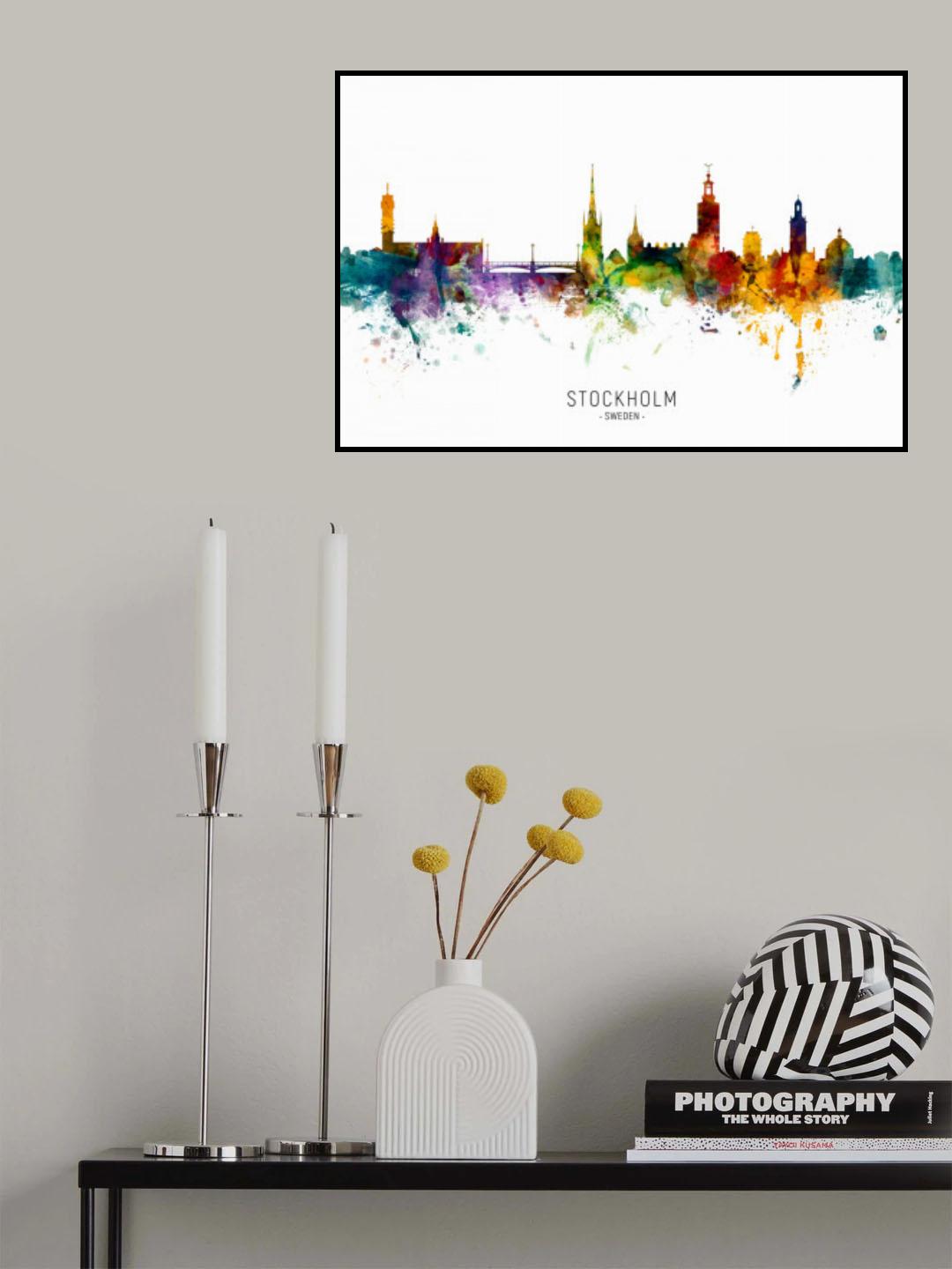 Stockholm Sweden Skyline Poster och Canvastavla