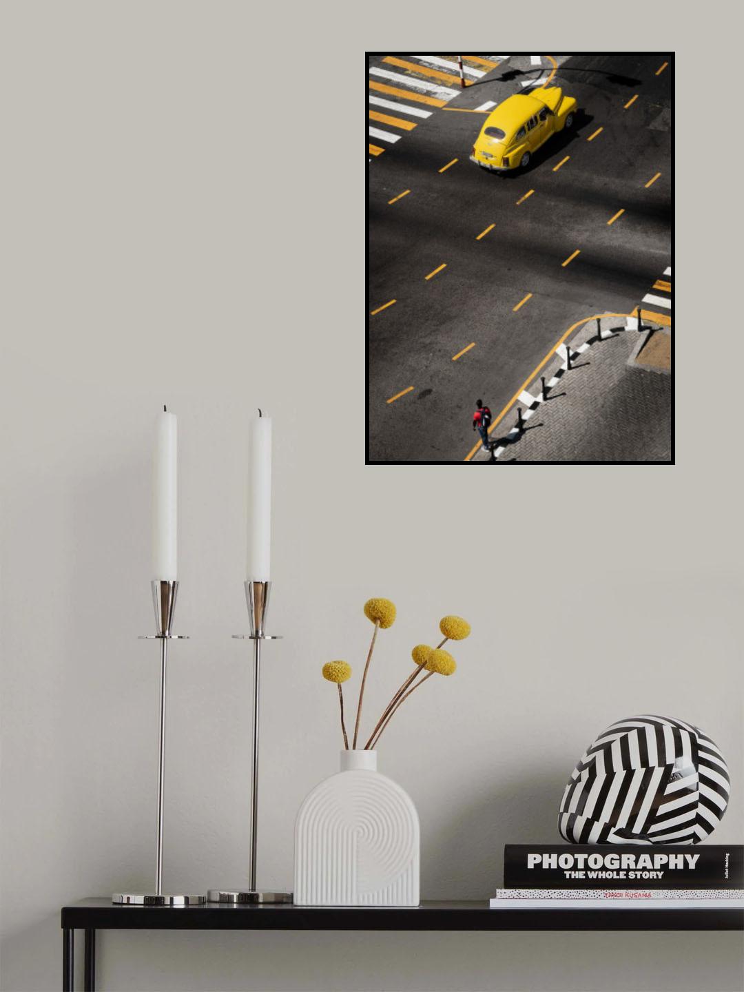 Yellow Car Poster och Canvastavla
