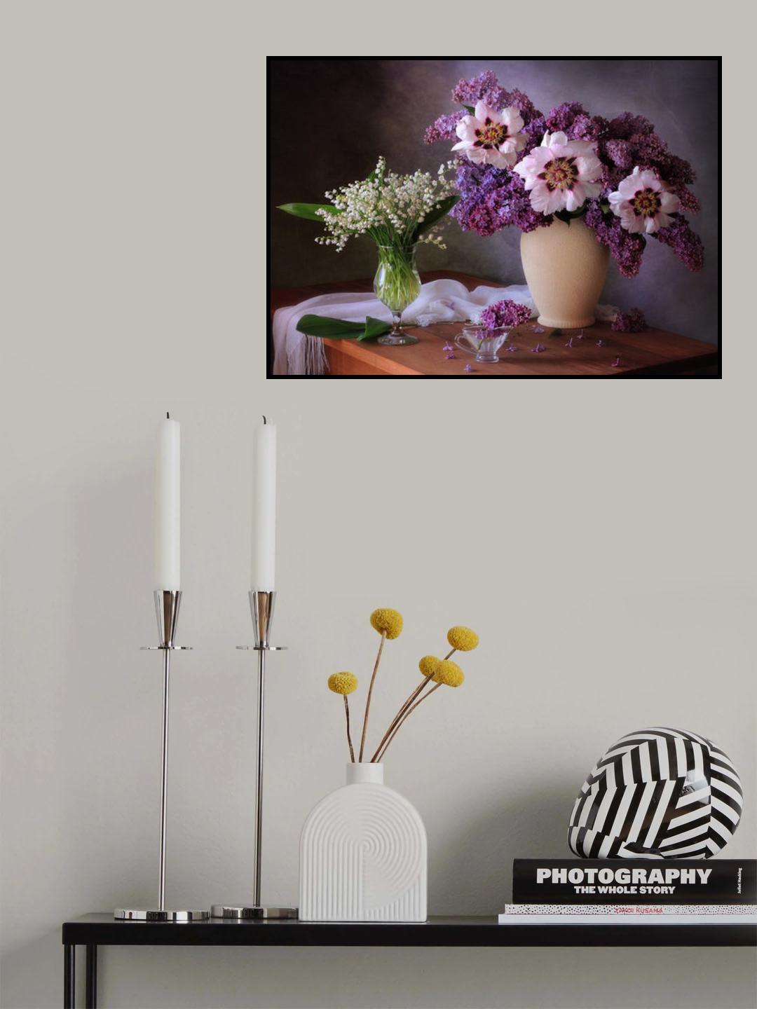 Spring still life with a bouquet of peonies Poster och Canvastavla