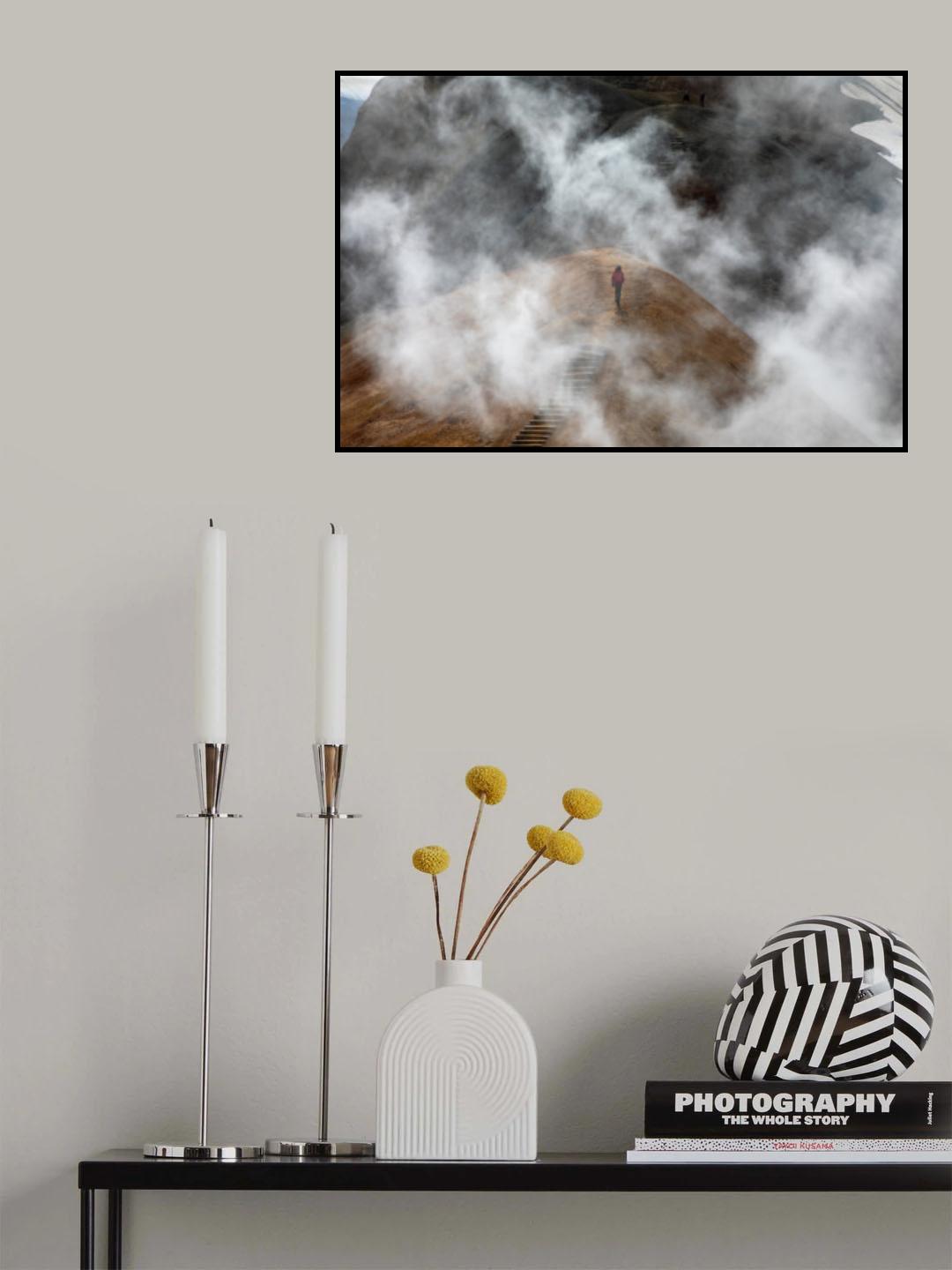 Flúðir in the mist Poster och Canvastavla